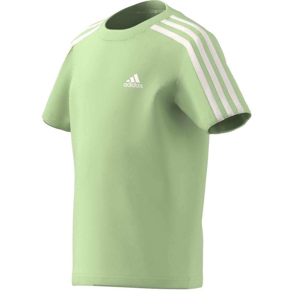 Unisex Kids Essentials 3-Stripes Cotton T-Shirt, Green, , large image number 8