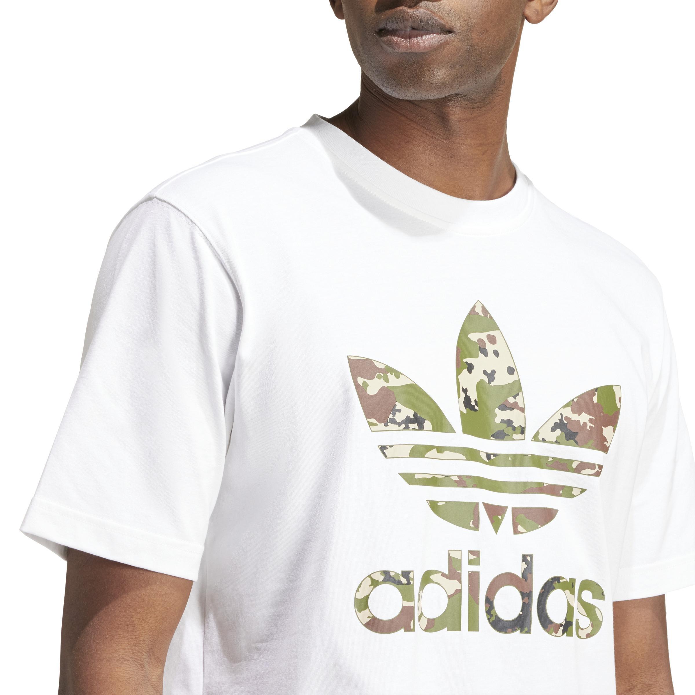 Camo White Trefoil T-Shirt, White, A901_ONE, large image number 5