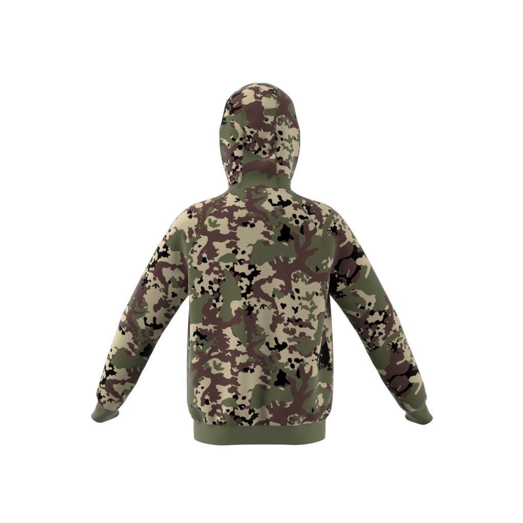 Unisex Kids Camo Hoodie, Green, A901_ONE, medium