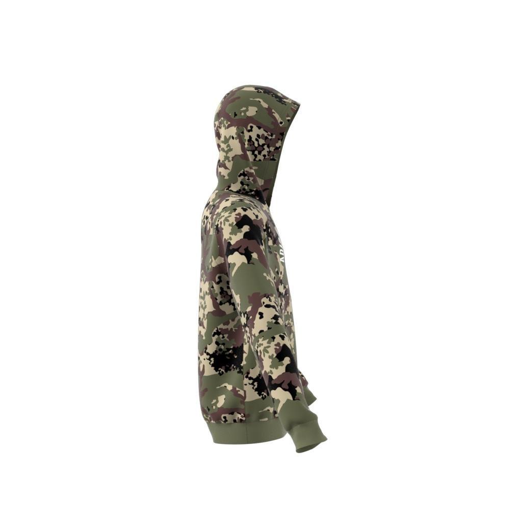 Unisex Kids Camo Hoodie, Green, , large image number 1