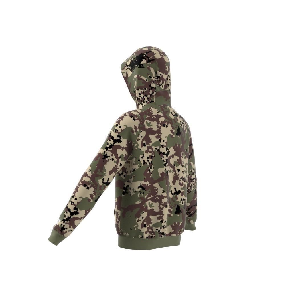 Unisex Kids Camo Hoodie, Green, A901_ONE, medium