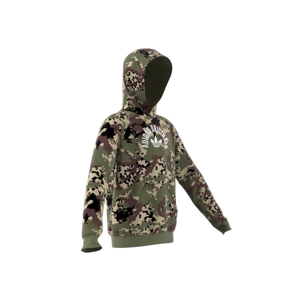 Unisex Kids Camo Hoodie, Green, , large image number 7