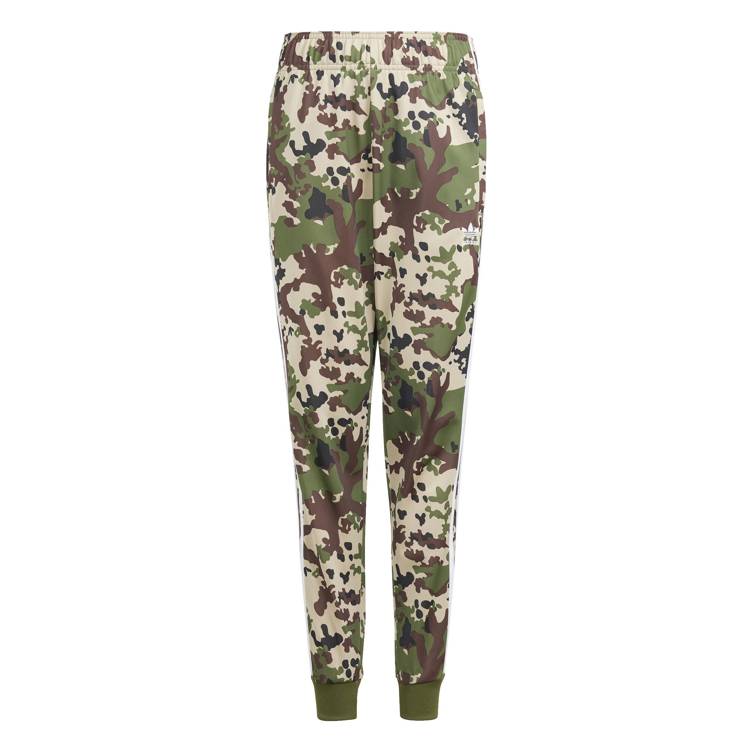 Unisex Kids Camo SST Tracksuit Bottoms, Green, , large image number 0