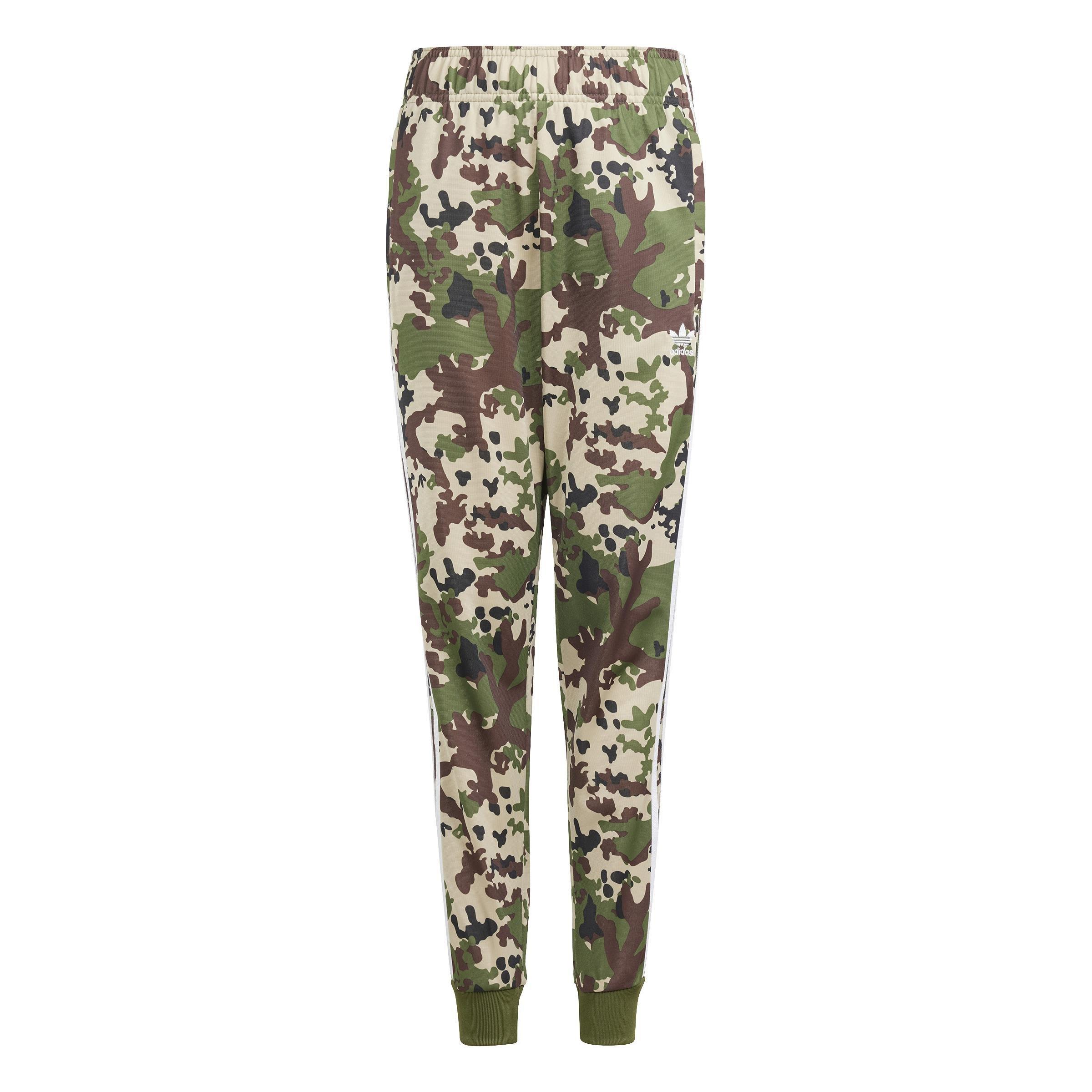 Unisex Kids Camo SST Tracksuit Bottoms, Green, , large image number 1