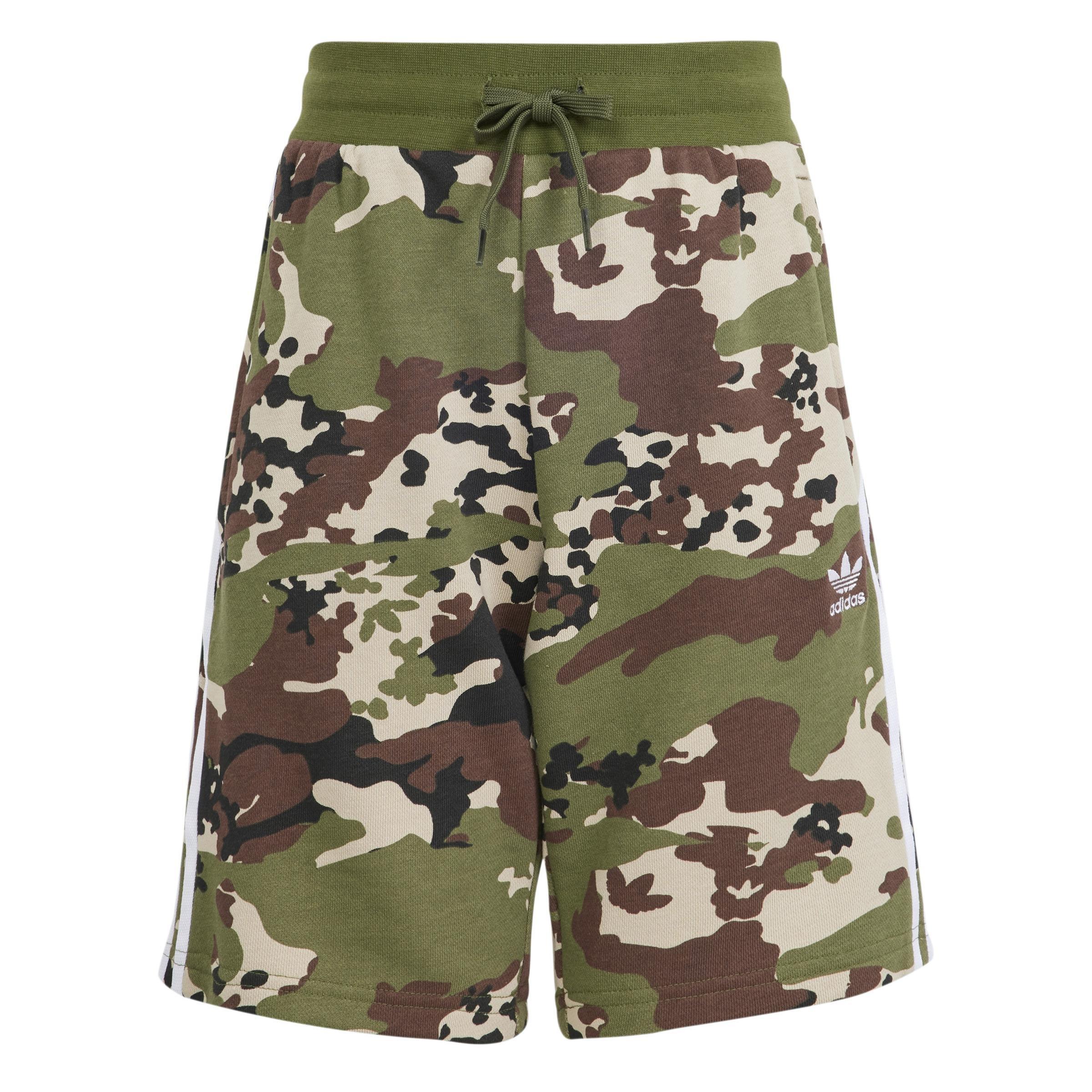 Unisex Kids Camo Shorts, Green, A901_ONE, large image number 0