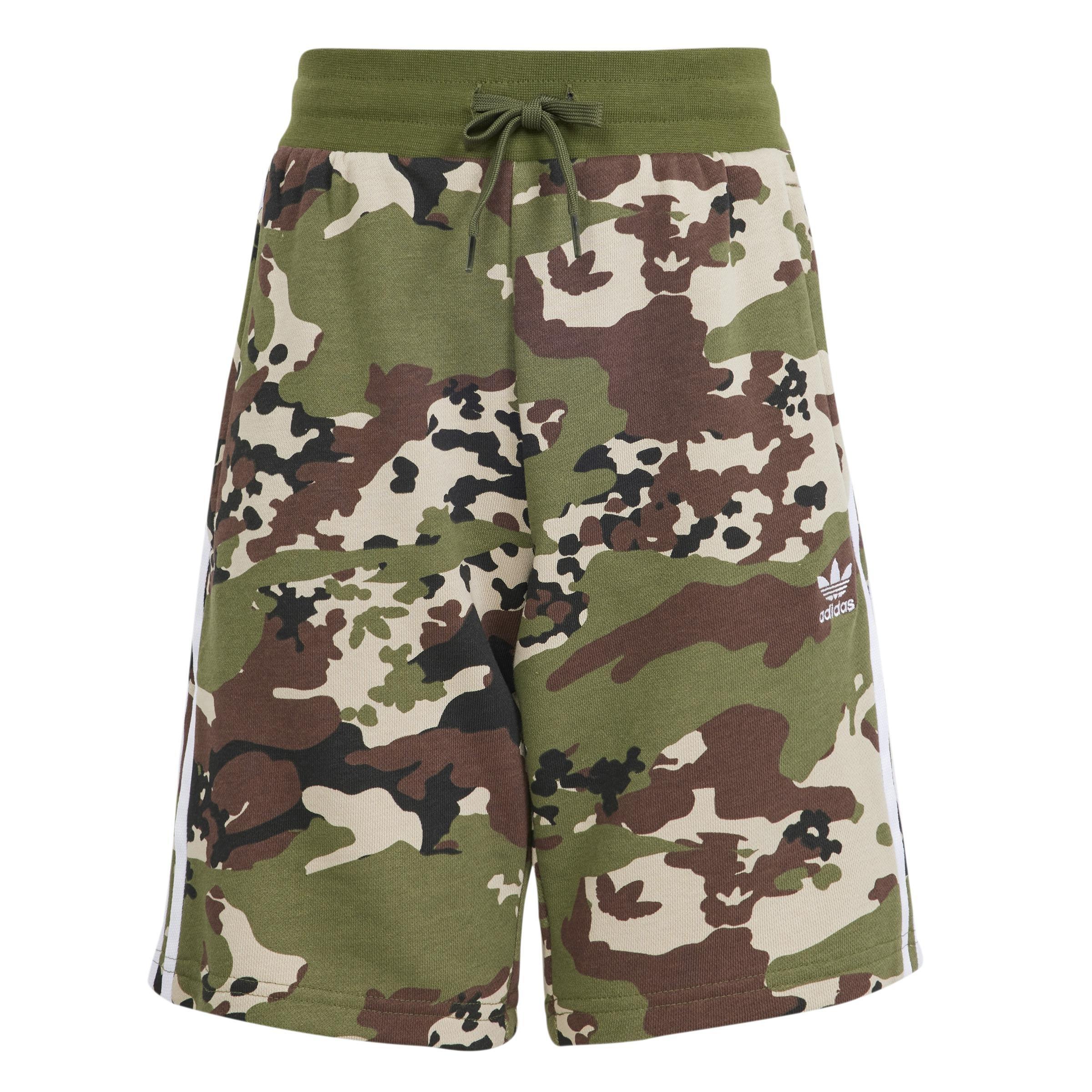 Unisex Kids Camo Shorts, Green, A901_ONE, large image number 1