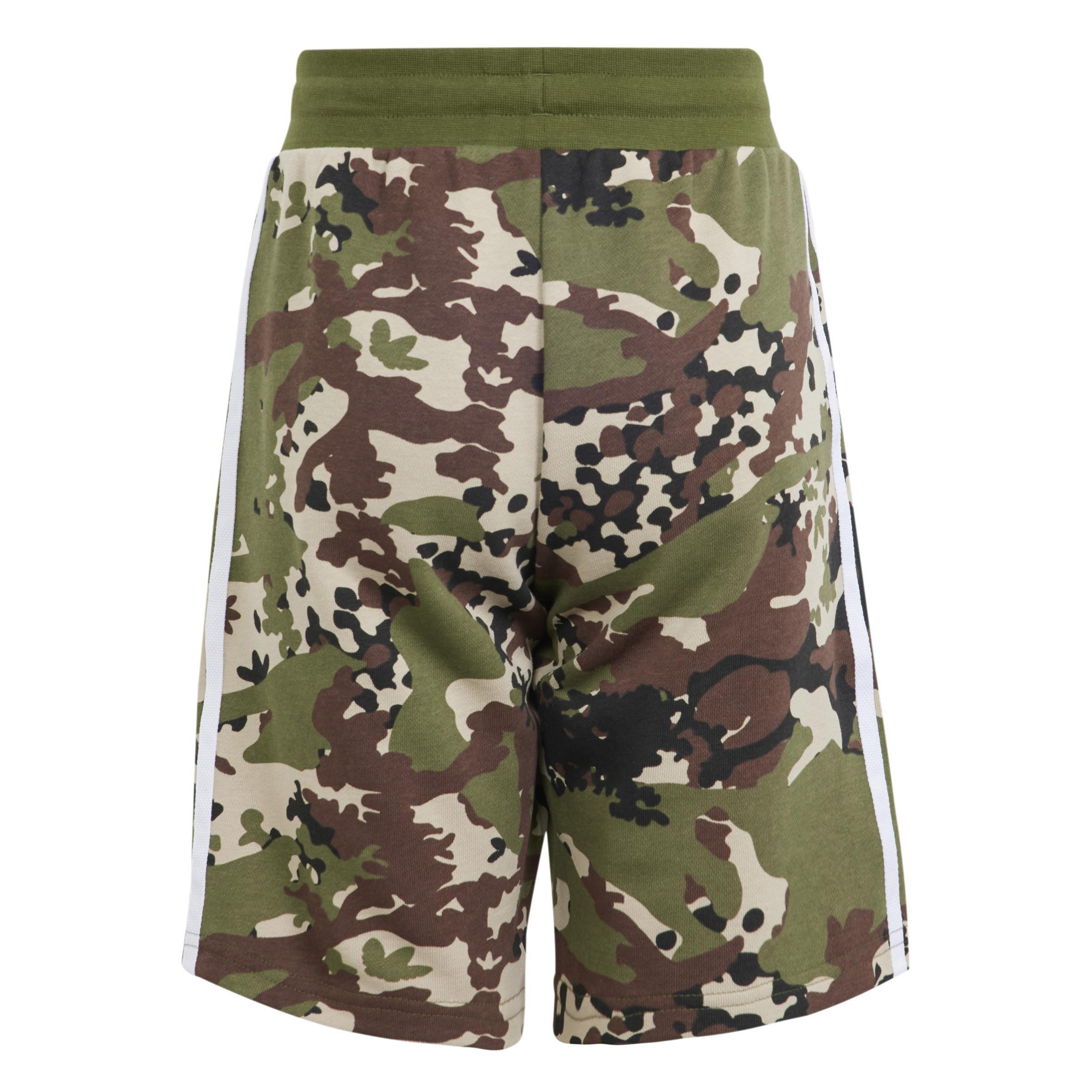 Unisex Kids Camo Shorts, Green, A901_ONE, large image number 2