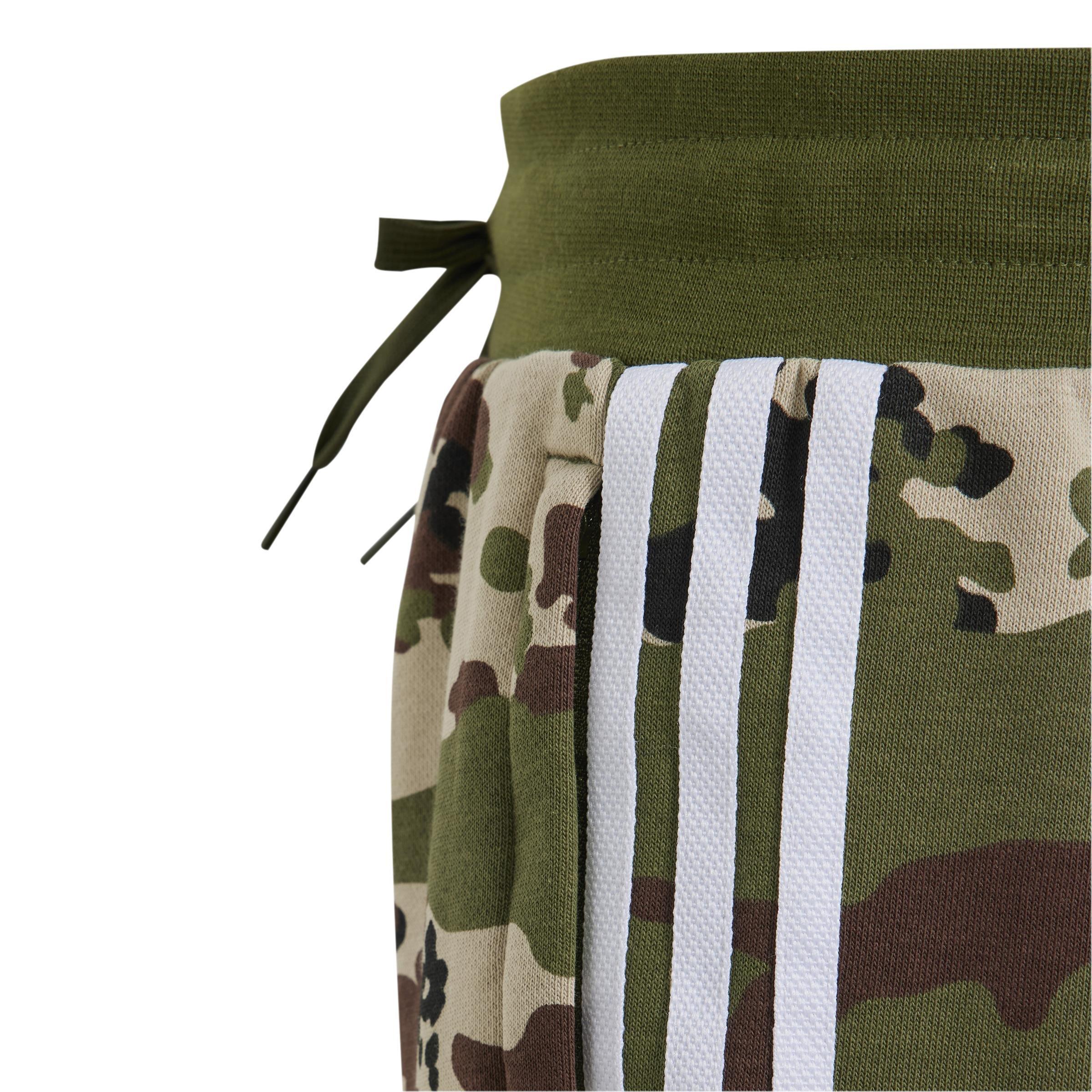 Unisex Kids Camo Shorts, Green, A901_ONE, large image number 5
