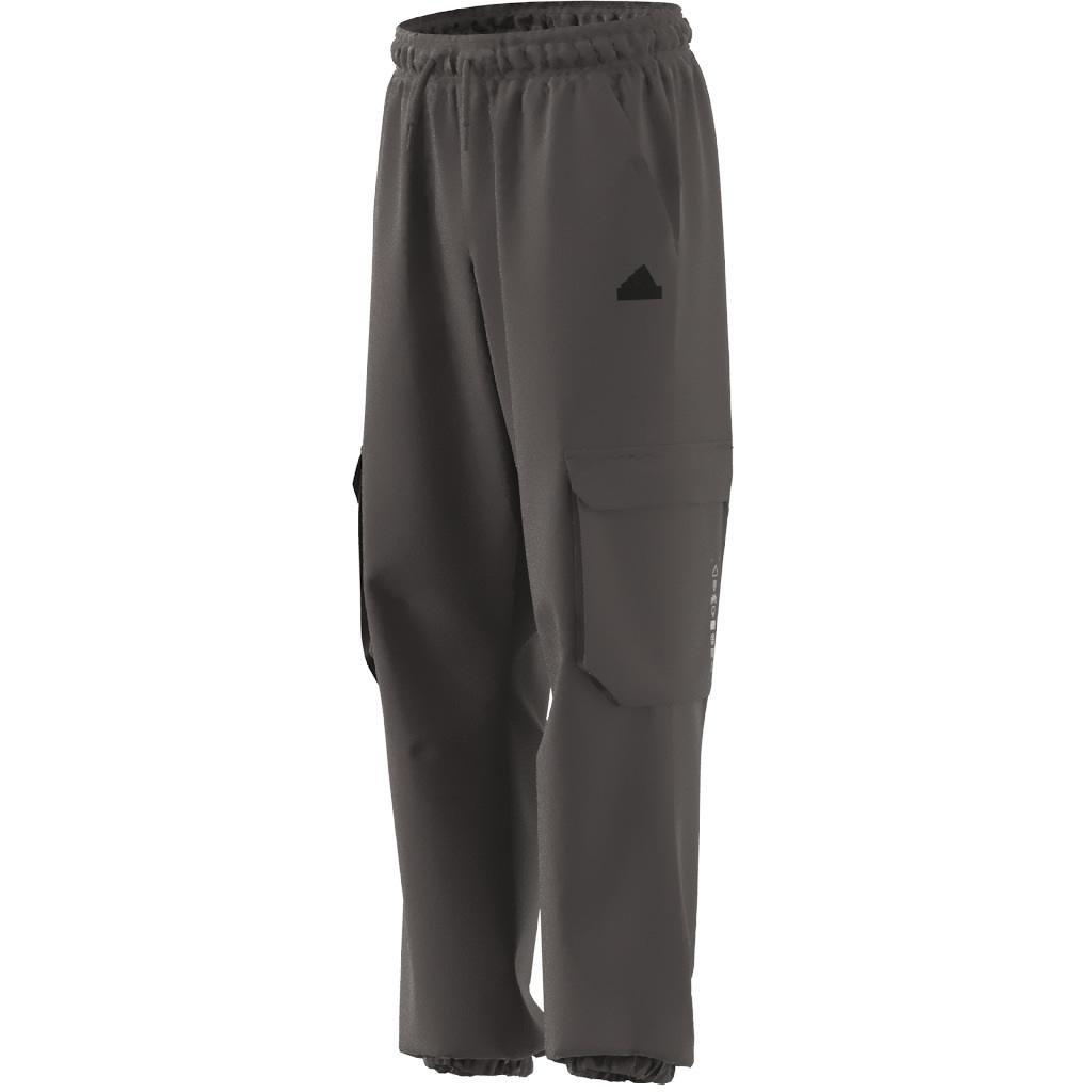 Unisex Kids City Escape Casual Cargo Tracksuit Bottoms, Brown, A901_ONE, large image number 7