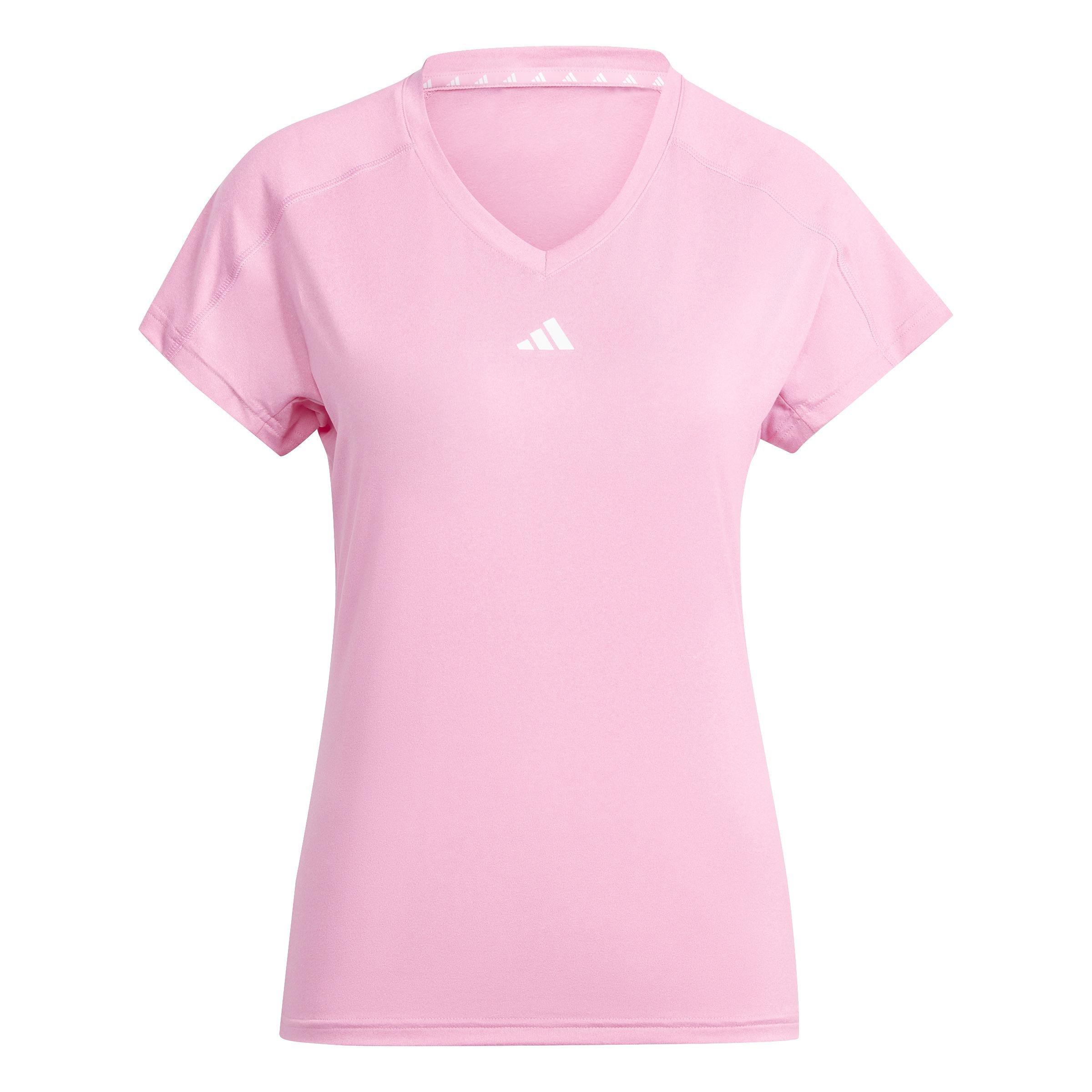 AEROREADY Train Essentials Minimal Branding V-Neck T-Shirt, Pink, A901_ONE, large image number 0