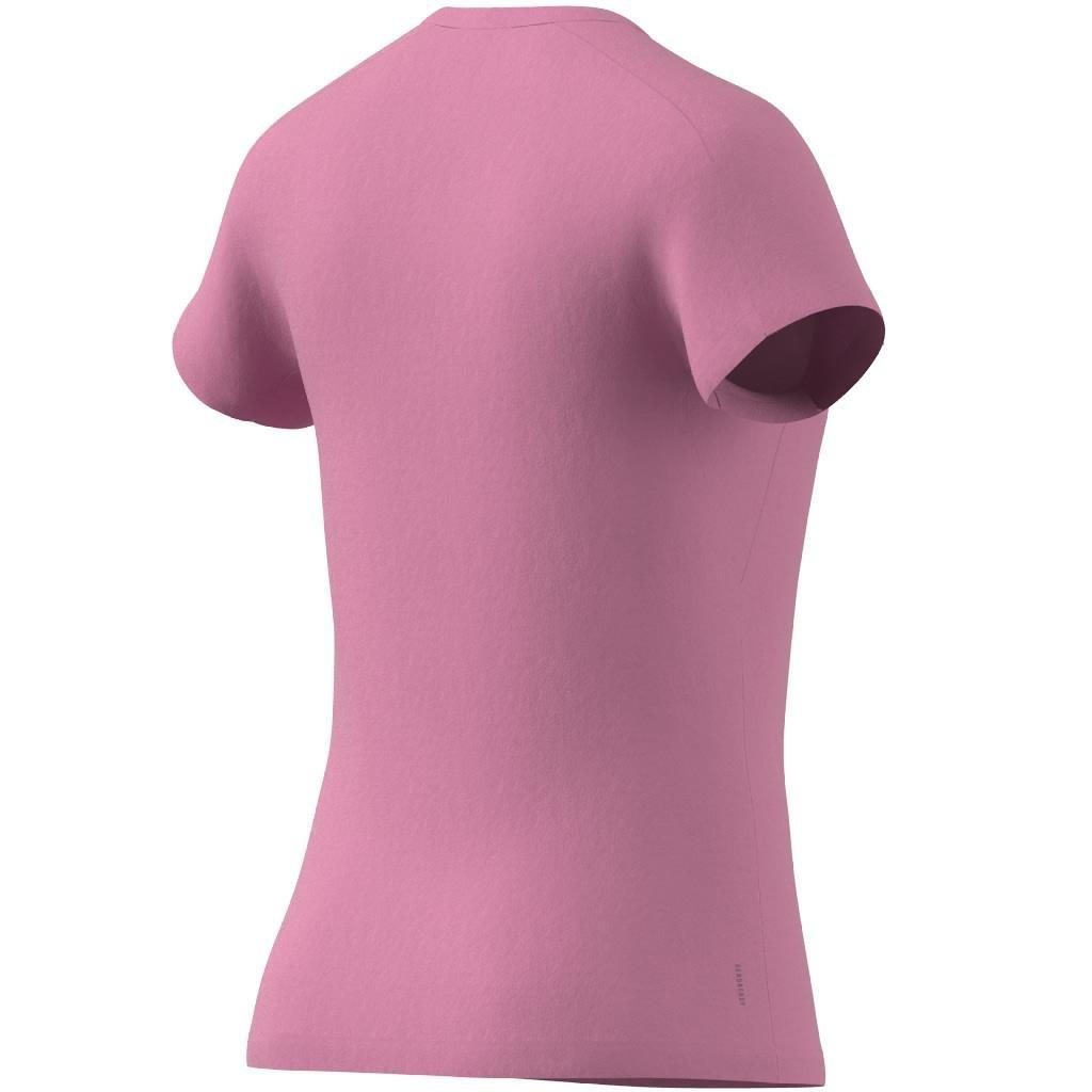 AEROREADY Train Essentials Minimal Branding V-Neck T-Shirt, Pink, A901_ONE, large image number 6