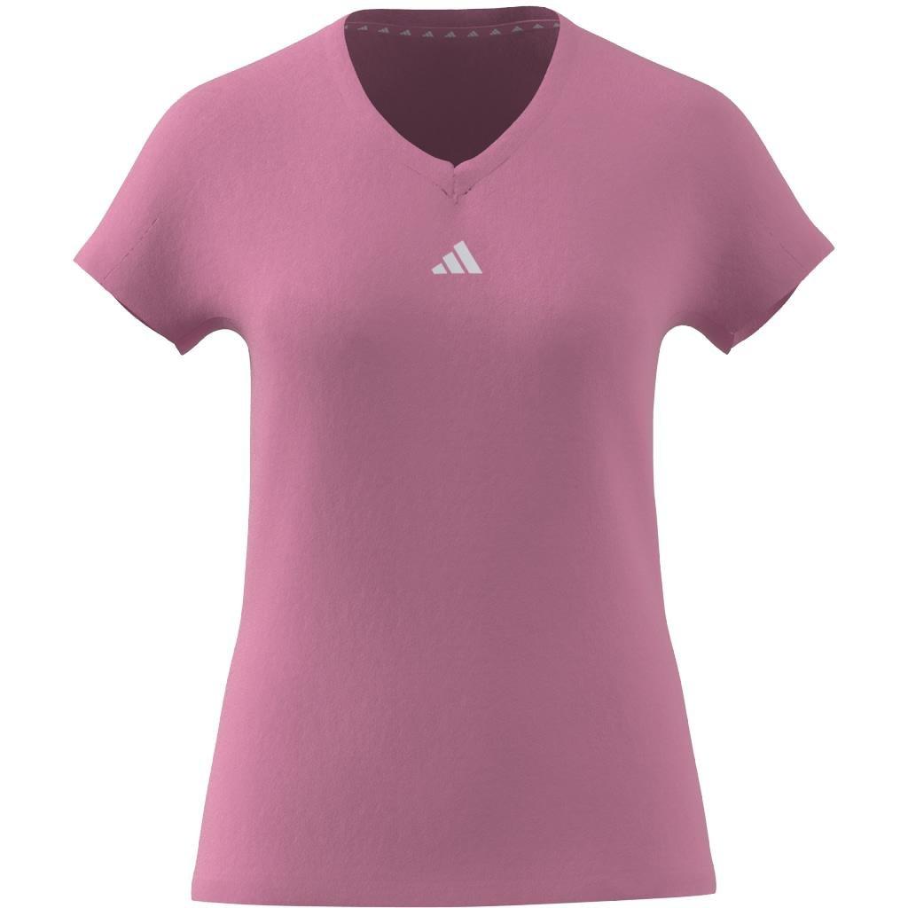 AEROREADY Train Essentials Minimal Branding V-Neck T-Shirt, Pink, A901_ONE, large image number 10
