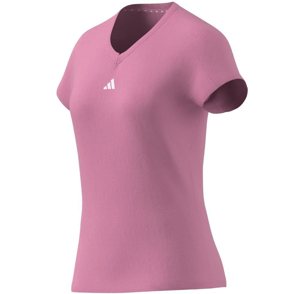 AEROREADY Train Essentials Minimal Branding V-Neck T-Shirt, Pink, A901_ONE, large image number 12