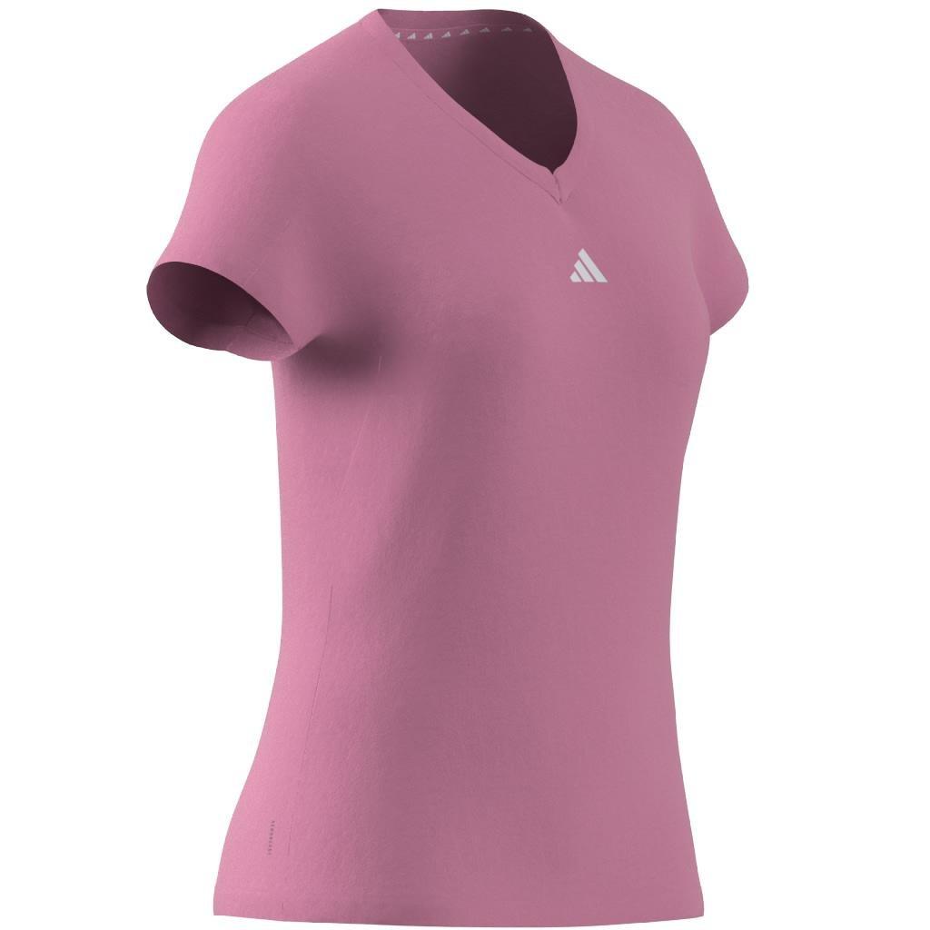 AEROREADY Train Essentials Minimal Branding V-Neck T-Shirt, Pink, A901_ONE, large image number 14