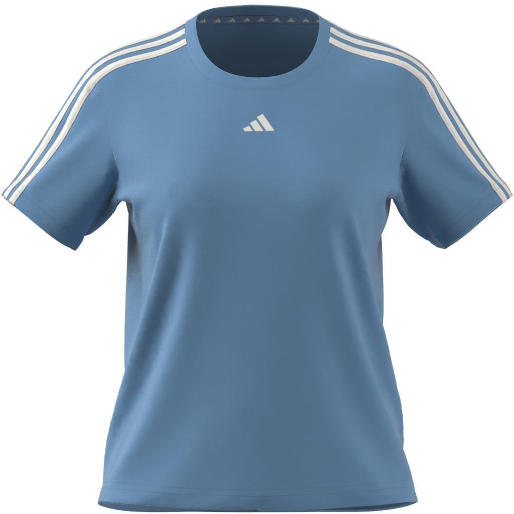 AEROREADY Train Essentials 3-Stripes T-Shirt, Blue, A901_ONE, large image number 12