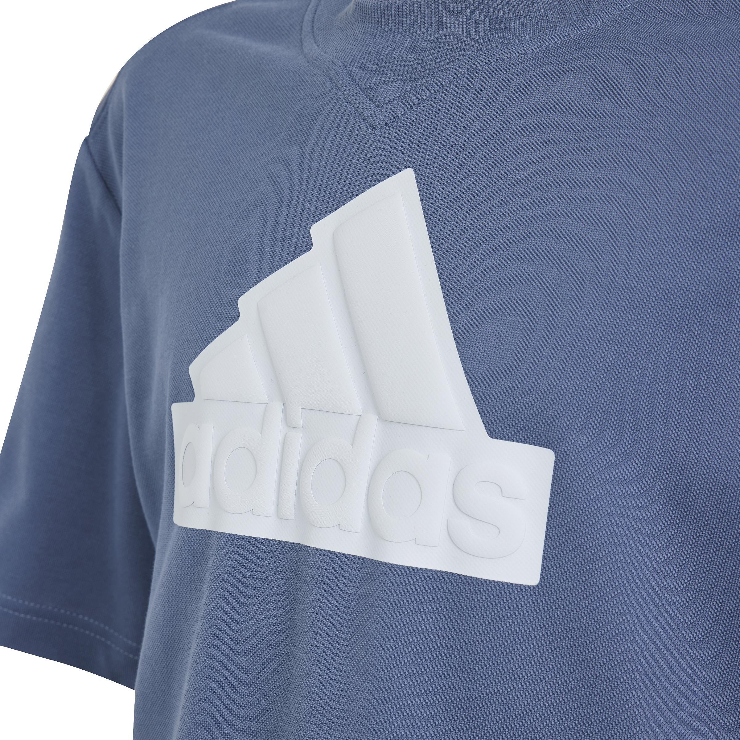 Kids Unisex Future Icons Logo Pique T-Shirt, Blue, A901_ONE, large image number 2