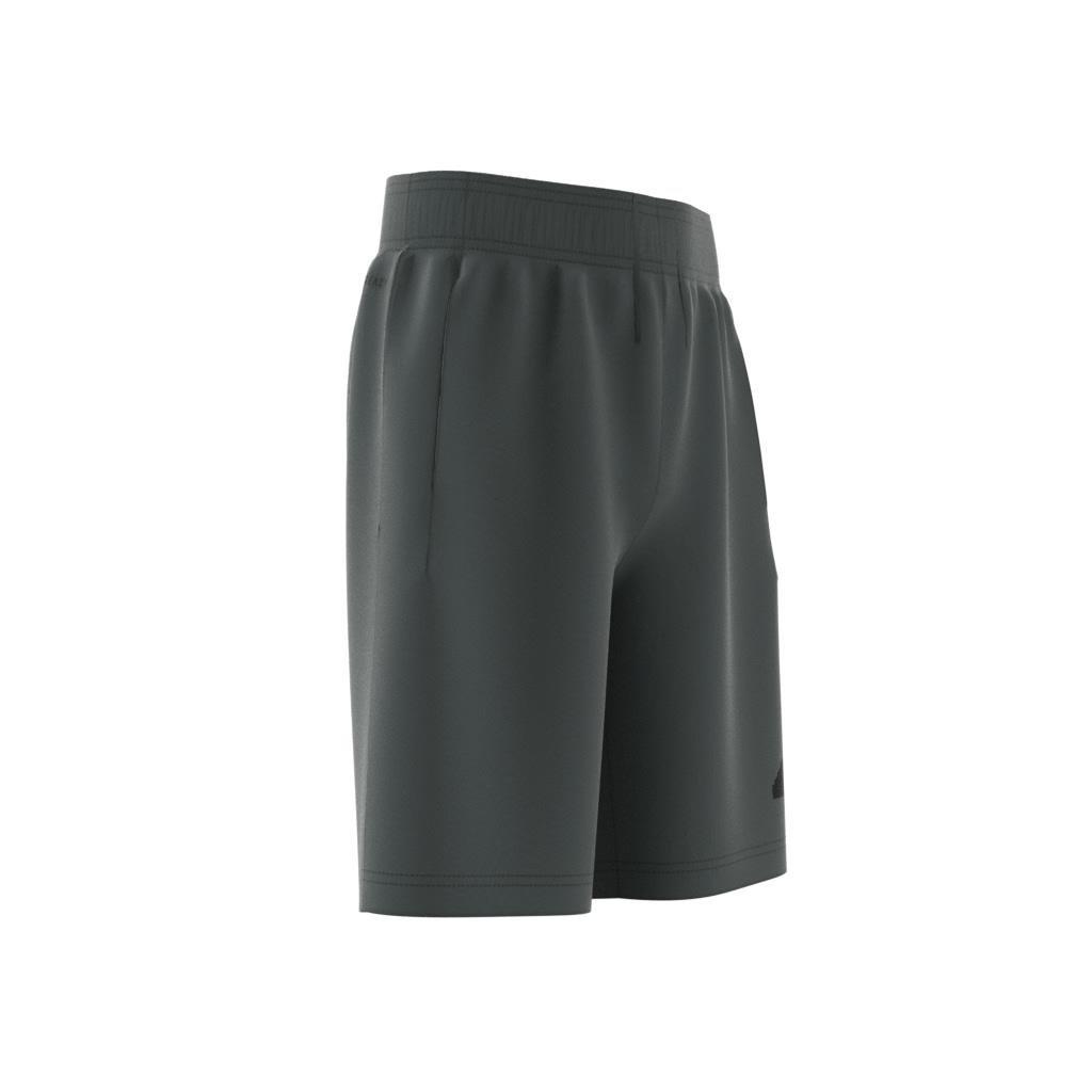 Unisex Kids Z.N.E. Doubleknit Shorts, Green, A901_ONE, large image number 6