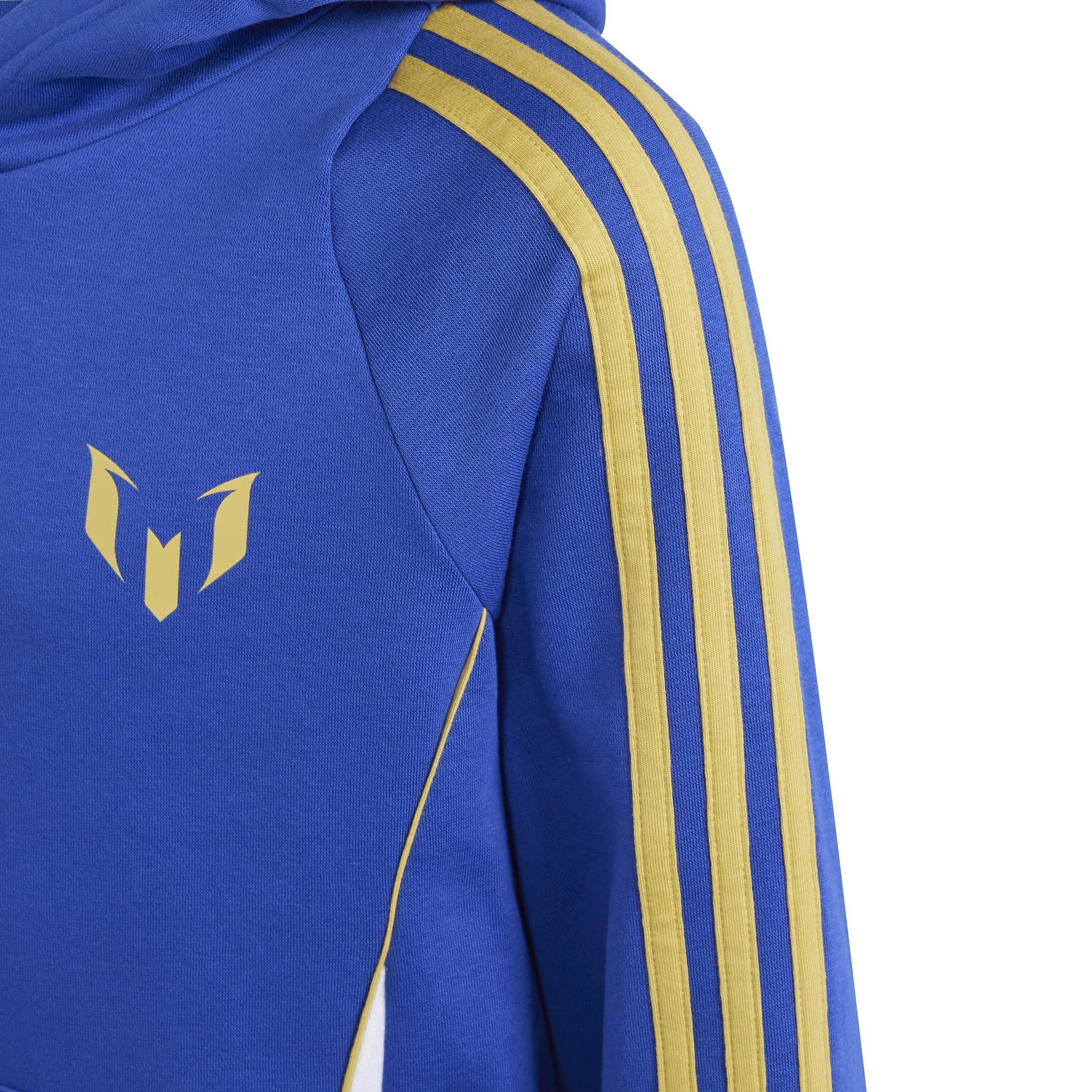 Unisex Kids Pitch 2 Street Messi Hoodie, Blue, A901_ONE, large image number 3