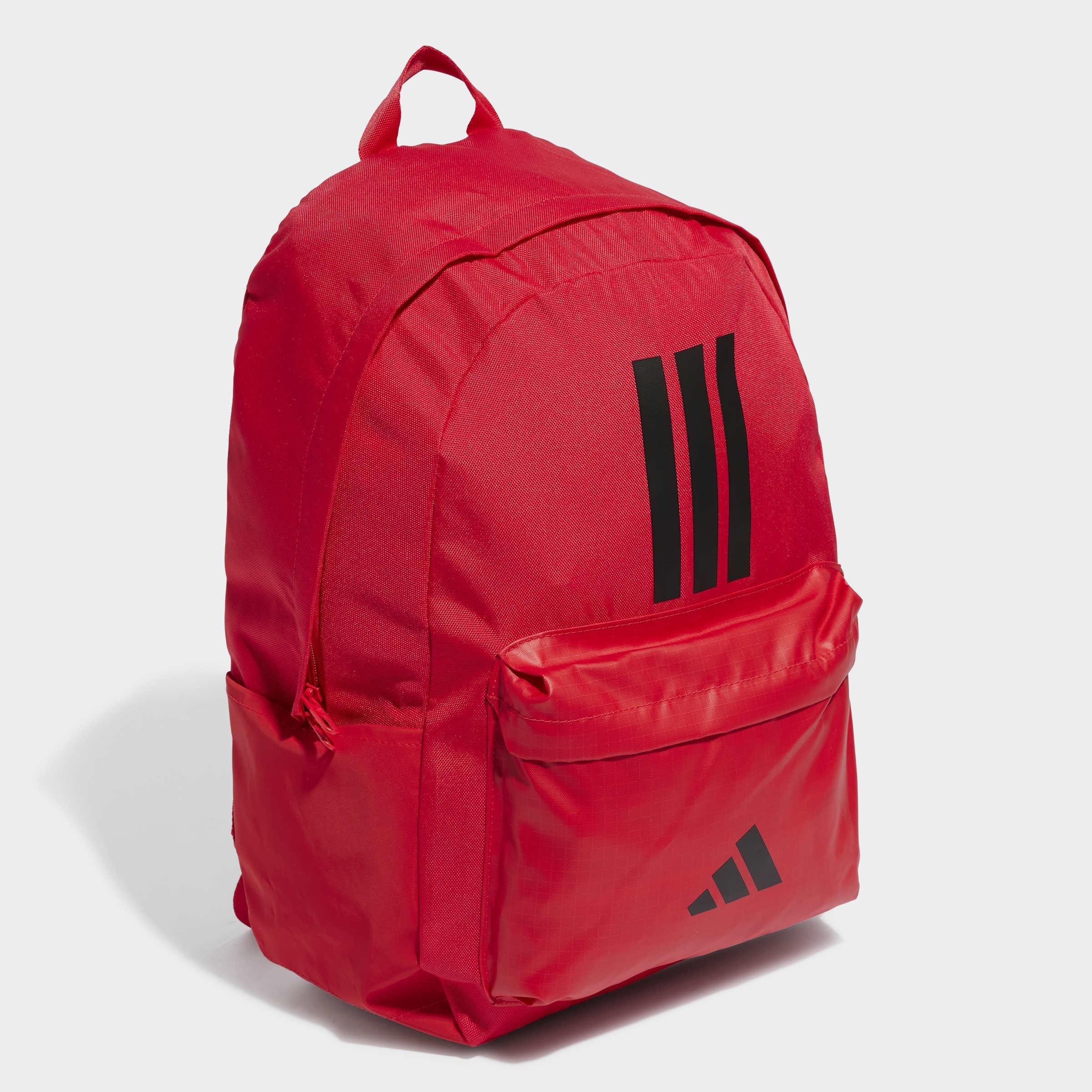 Unisex Classic Back-to-School 3-Stripes Backpack, Red, A901_ONE, large image number 0