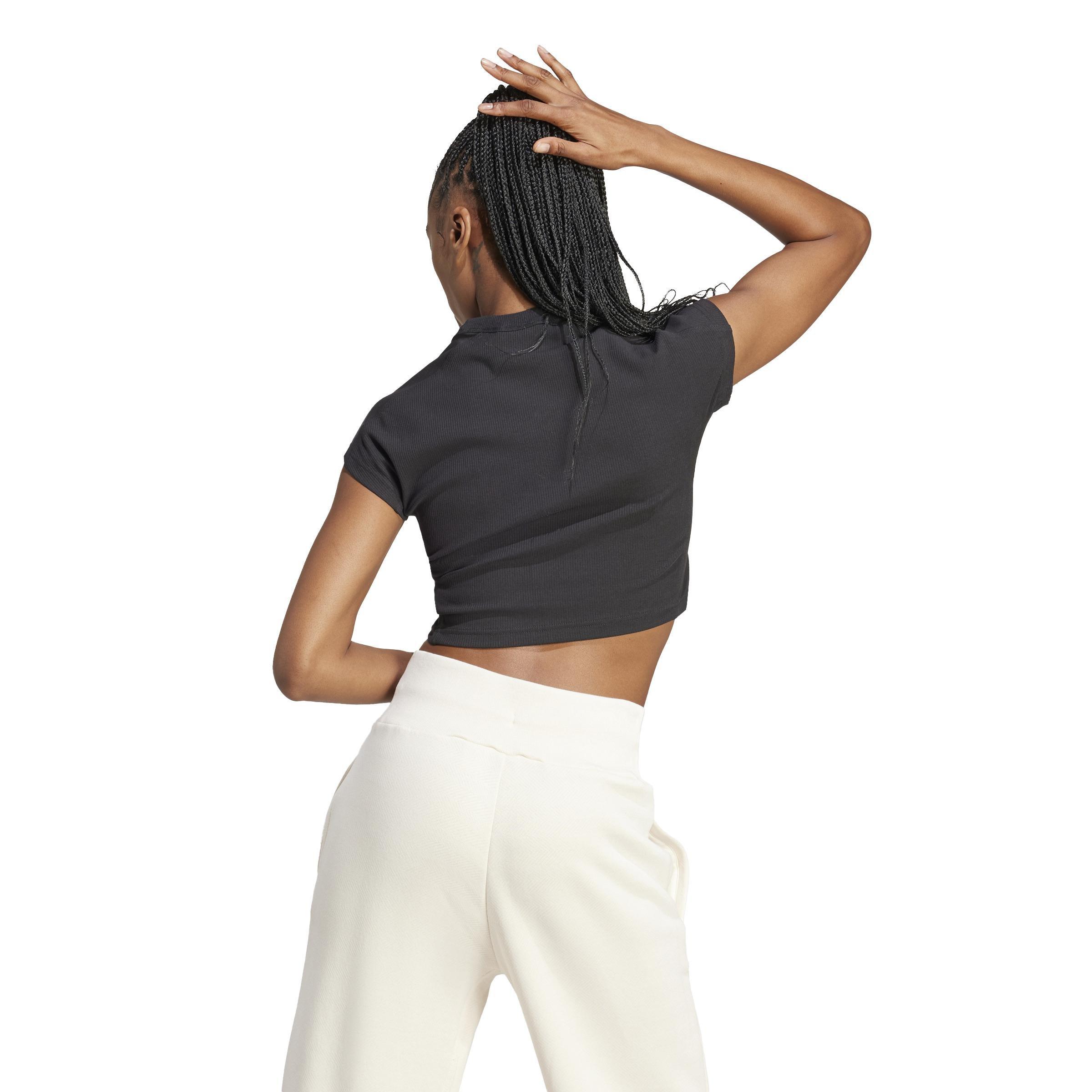 Lounge Ribbed Crop T-Shirt, Black, , large image number 3