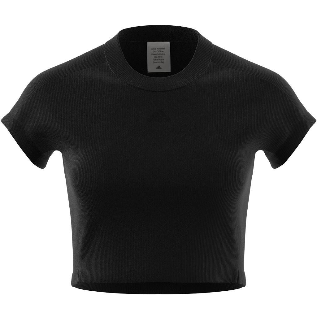 Lounge Ribbed Crop T-Shirt, Black, , large image number 7