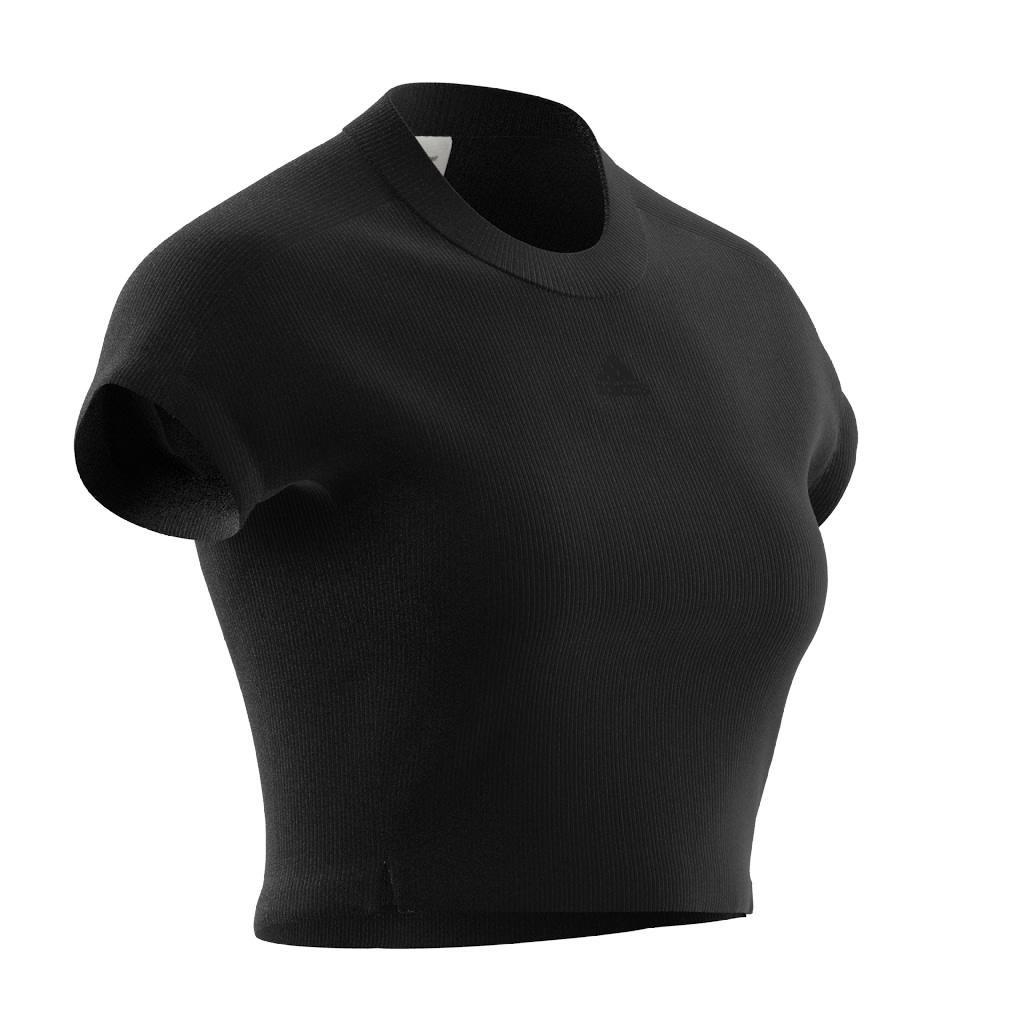 Lounge Ribbed Crop T-Shirt, Black, , large image number 12