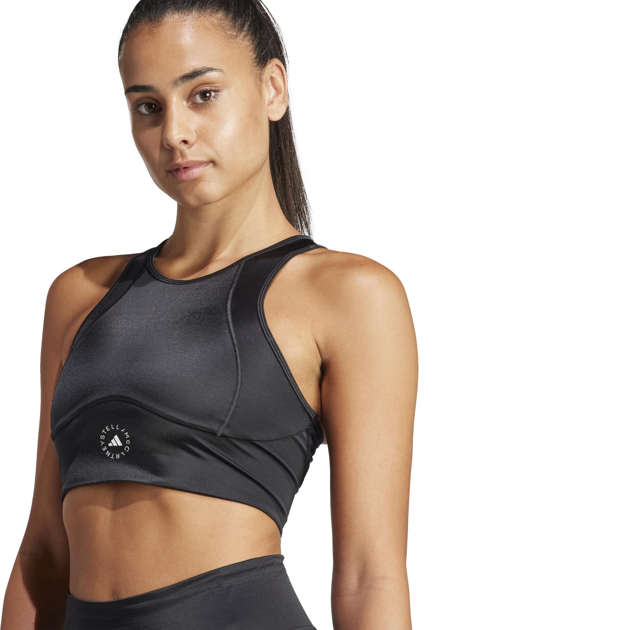 Stella Mccartney Training Shine Crop Top, Black, A901_ONE, large image number 6