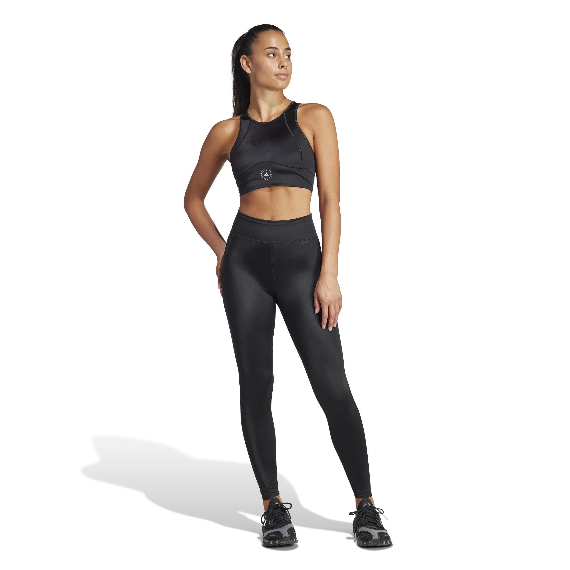 Stella Mccartney Training Shine Crop Top, Black, A901_ONE, large image number 7