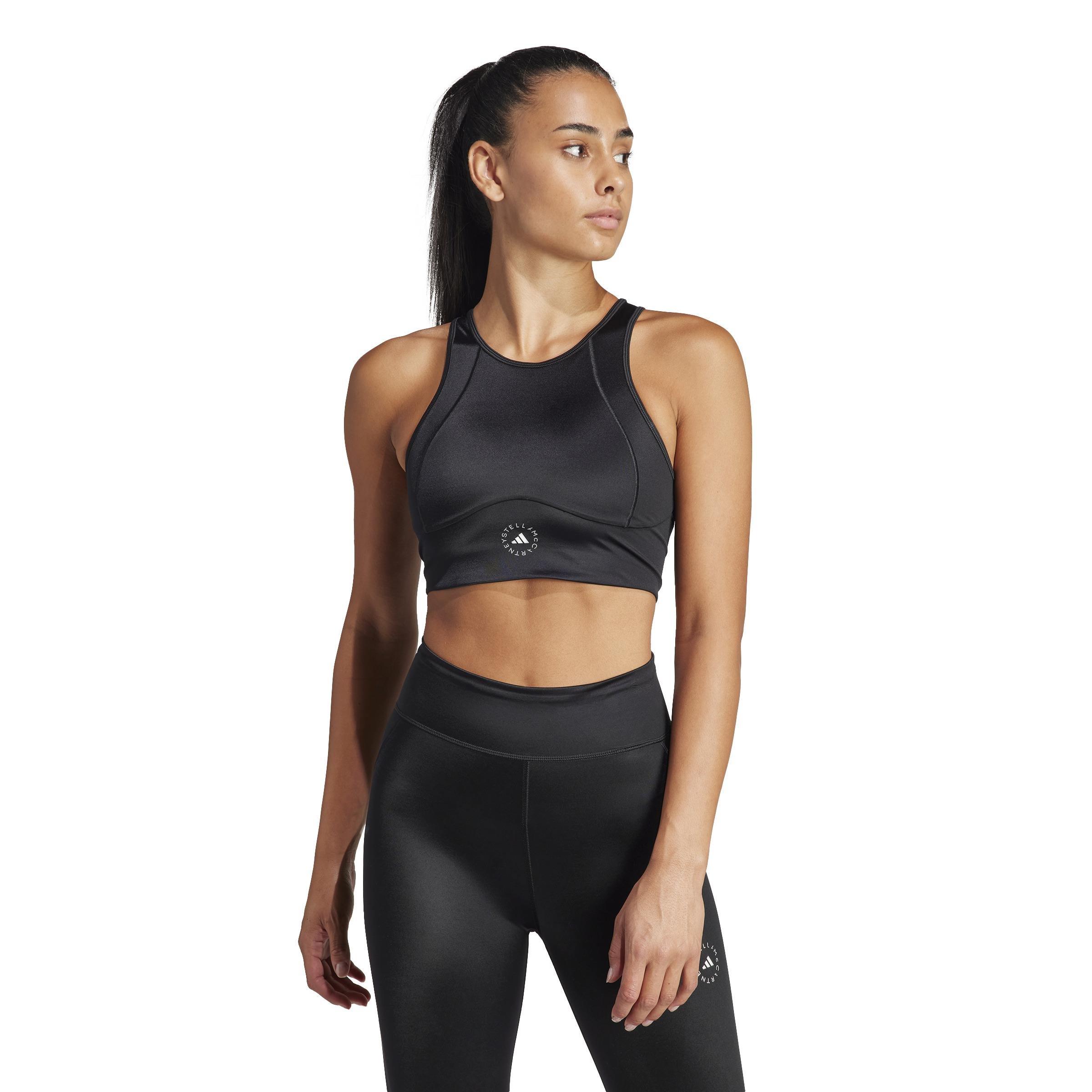 Stella Mccartney Training Shine Crop Top, Black, A901_ONE, large image number 8