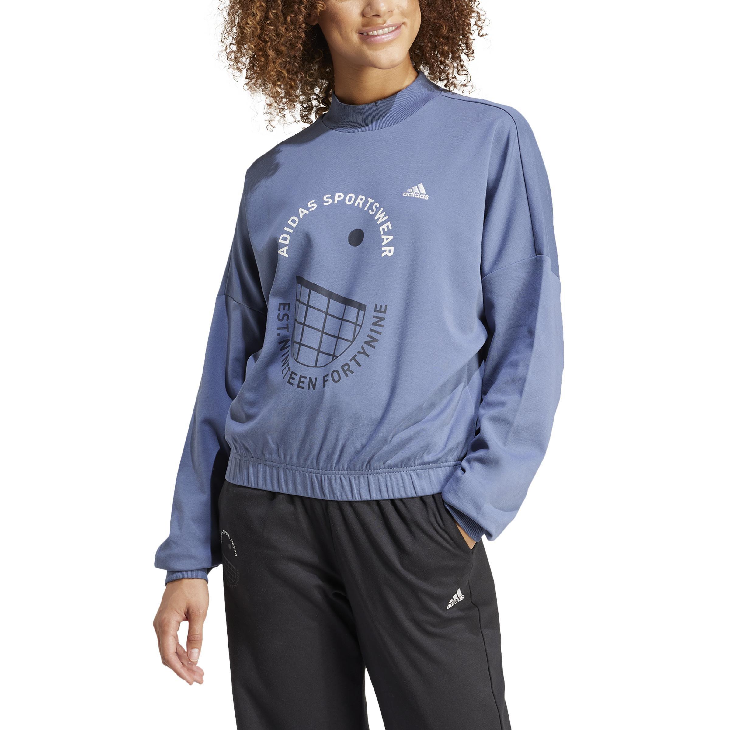Sportswear Resort Graphic Loose Sweatshirt, Blue, A901_ONE, large image number 0