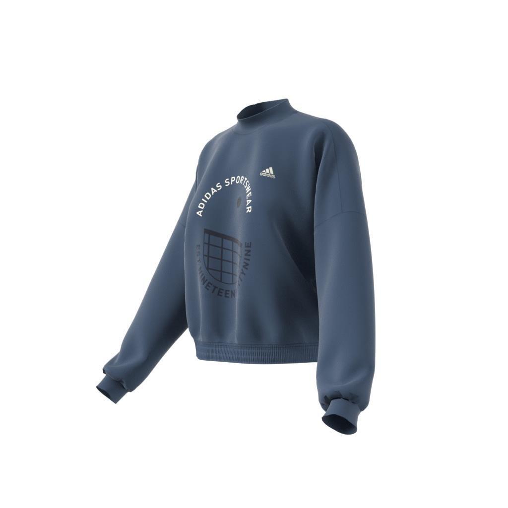 Sportswear Resort Graphic Loose Sweatshirt, Blue, A901_ONE, large image number 10