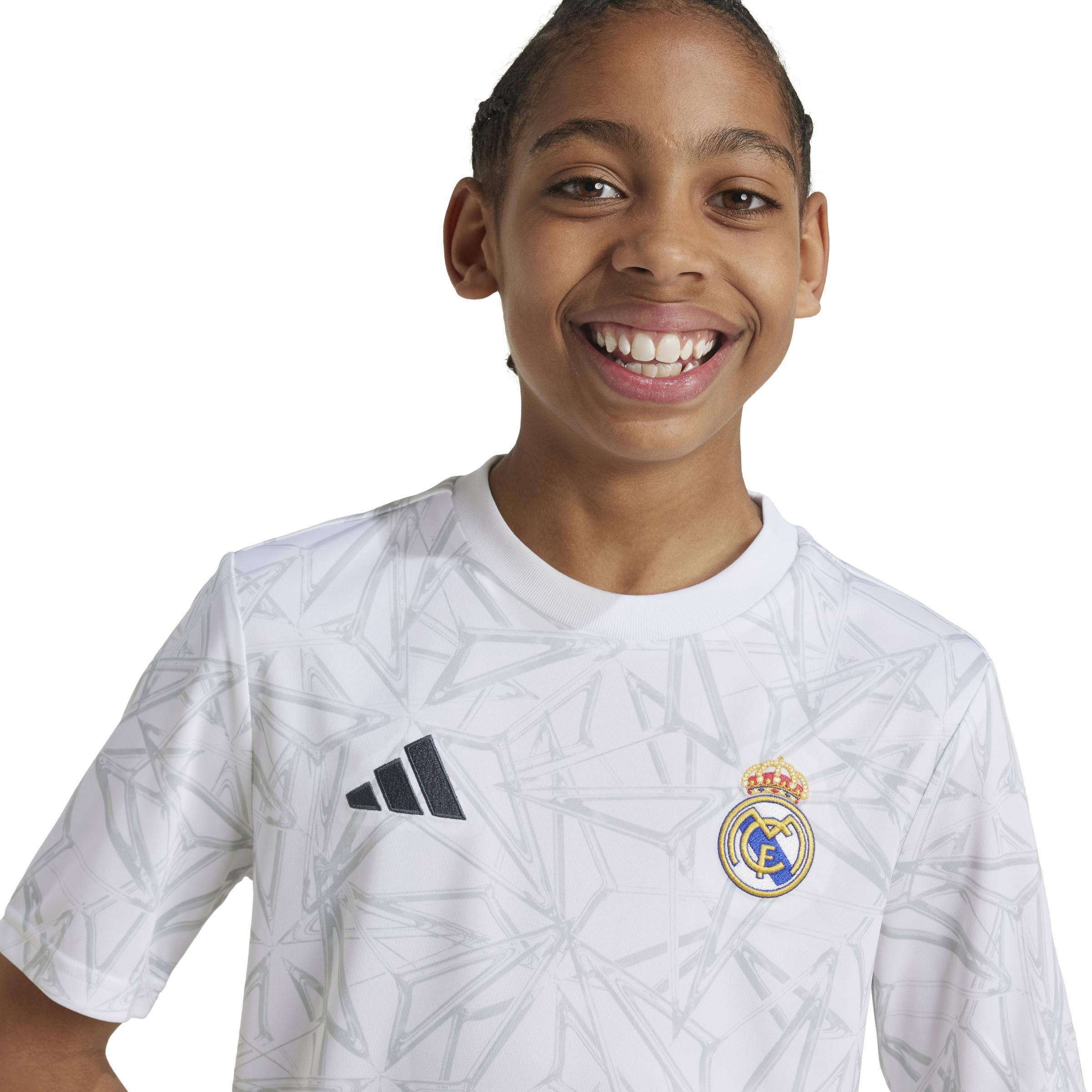 Unisex Kids Real Madrid Pre-Match Jersey, White, A901_ONE, large image number 4