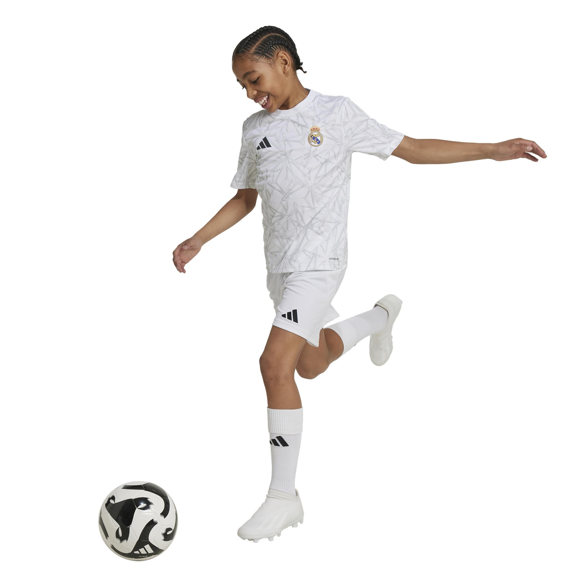 Unisex Kids Real Madrid Pre-Match Jersey, White, A901_ONE, large image number 7