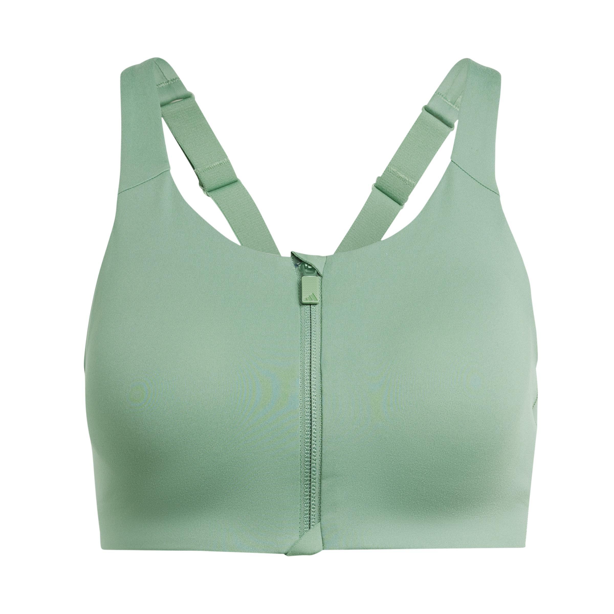 Tlrd Impact Luxe High-Support Zip Bra, Green, A901_ONE, medium