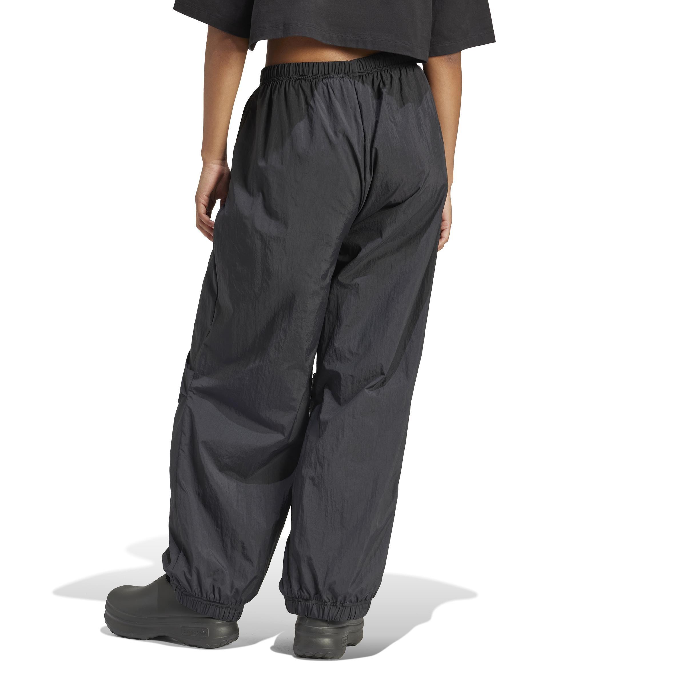 Premium Essentials Nylon Parachute Tracksuit Bottoms, Black, , large image number 2