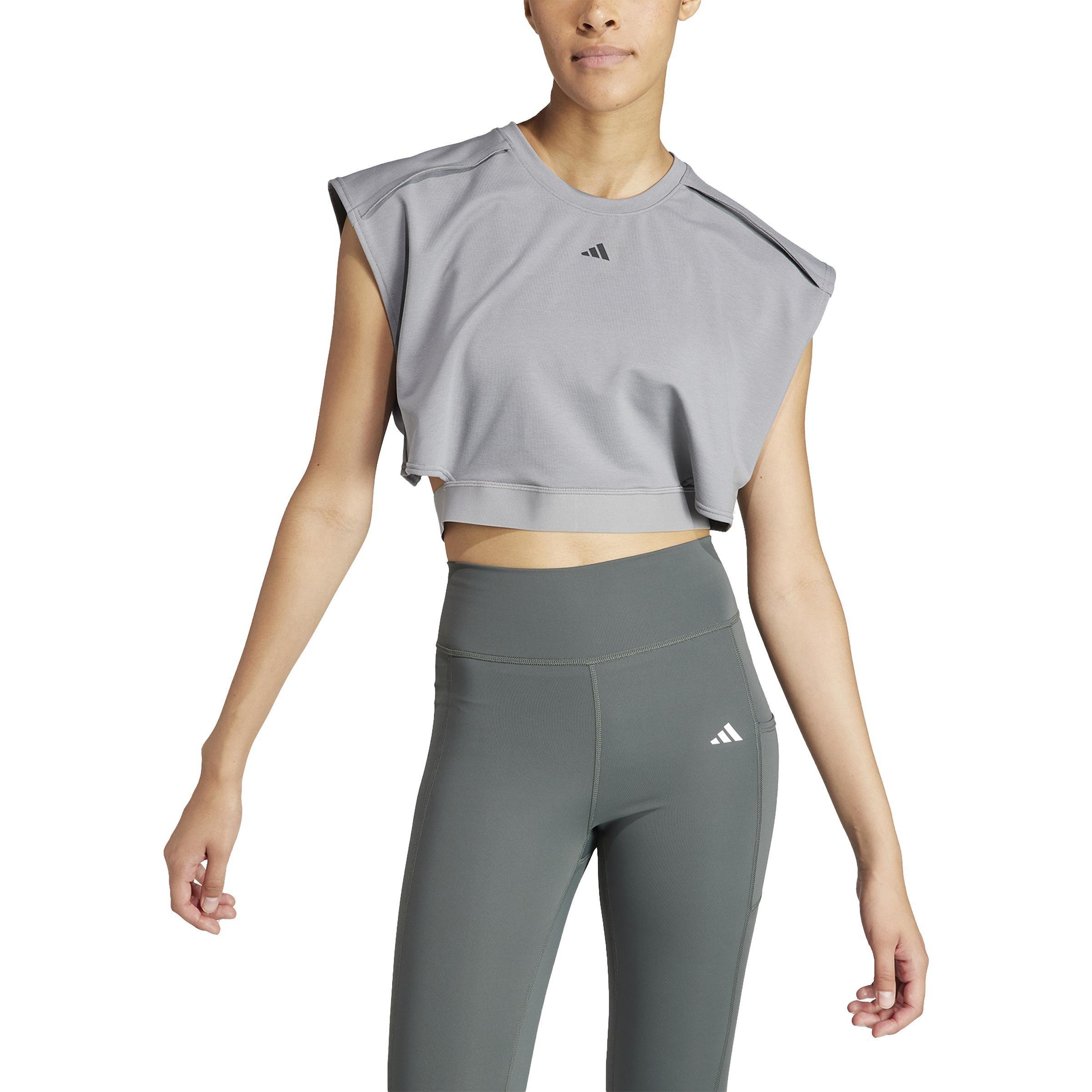Power Aeroready Crop Sleeveless T-shirt, Grey, A901_ONE, large image number 0