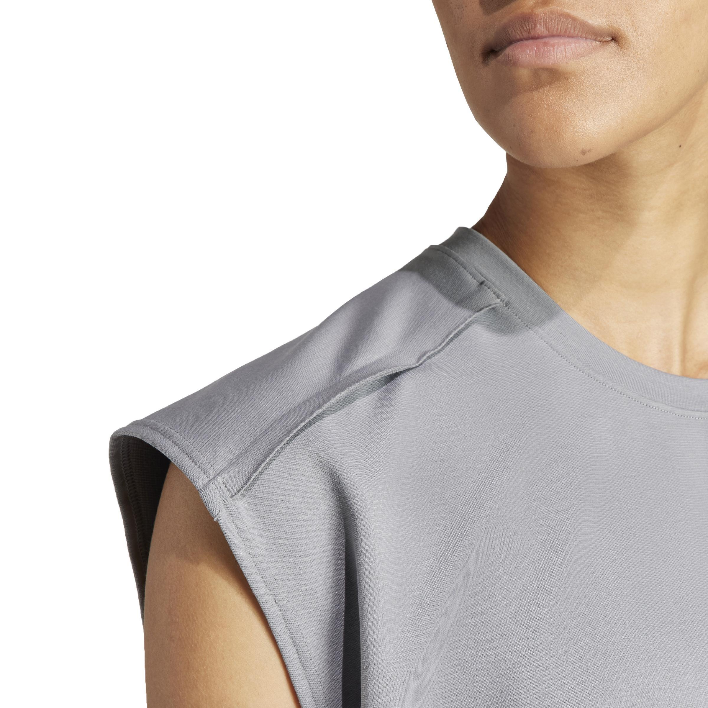Power Aeroready Crop Sleeveless T-shirt, Grey, A901_ONE, large image number 4