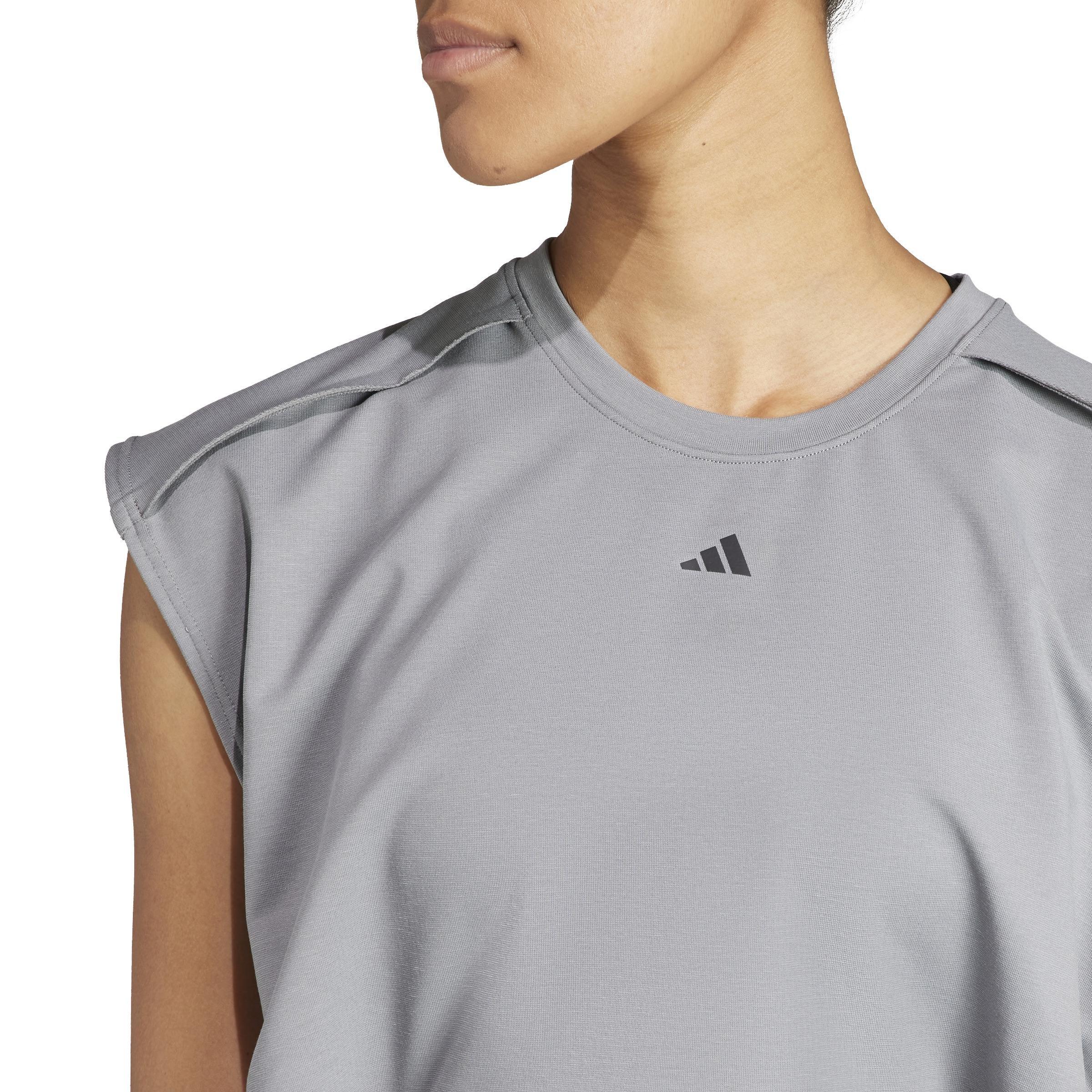 Power Aeroready Crop Sleeveless T-shirt, Grey, A901_ONE, large image number 5