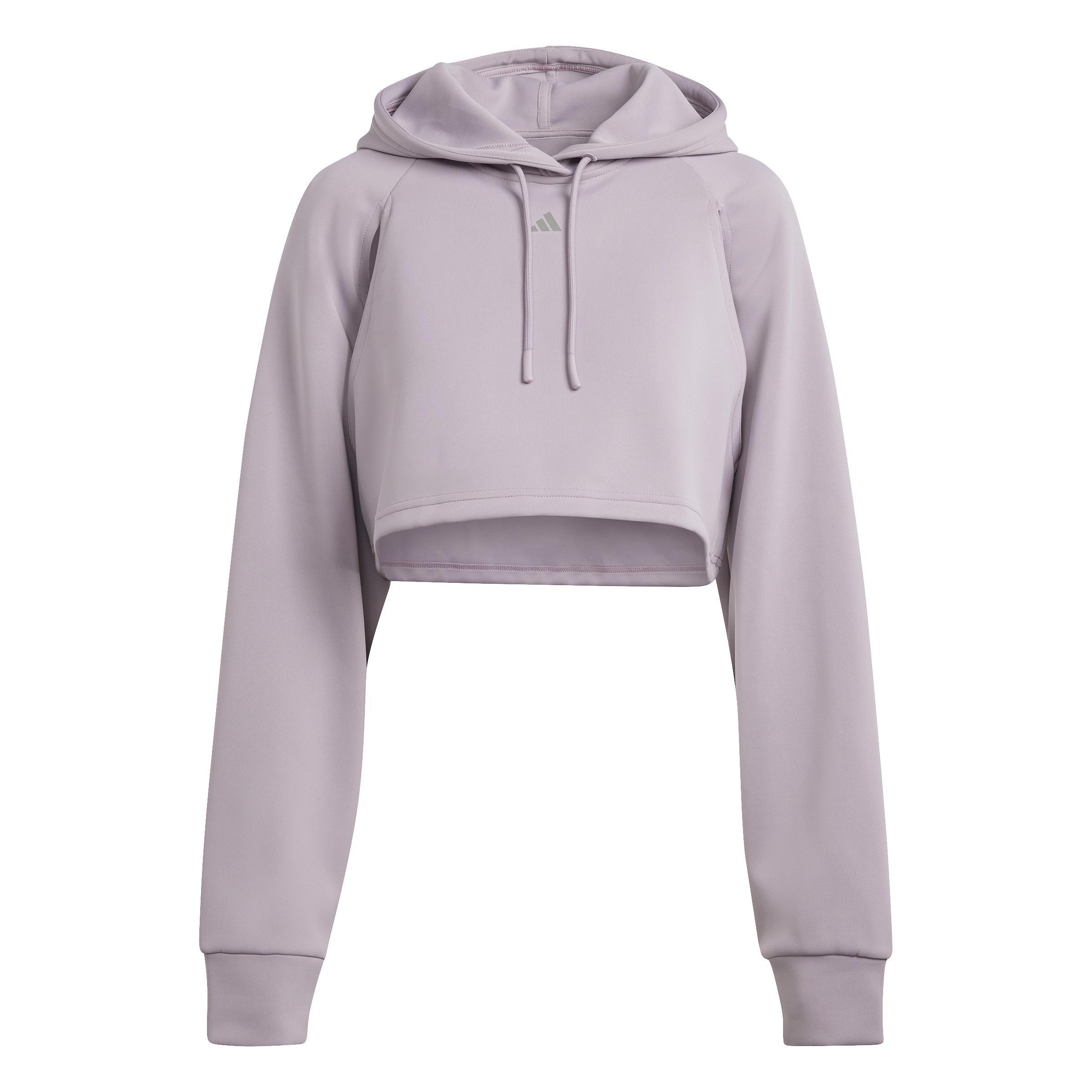 Hiit Aeroready Crop Training Hoodie, Purple, A901_ONE, large image number 0