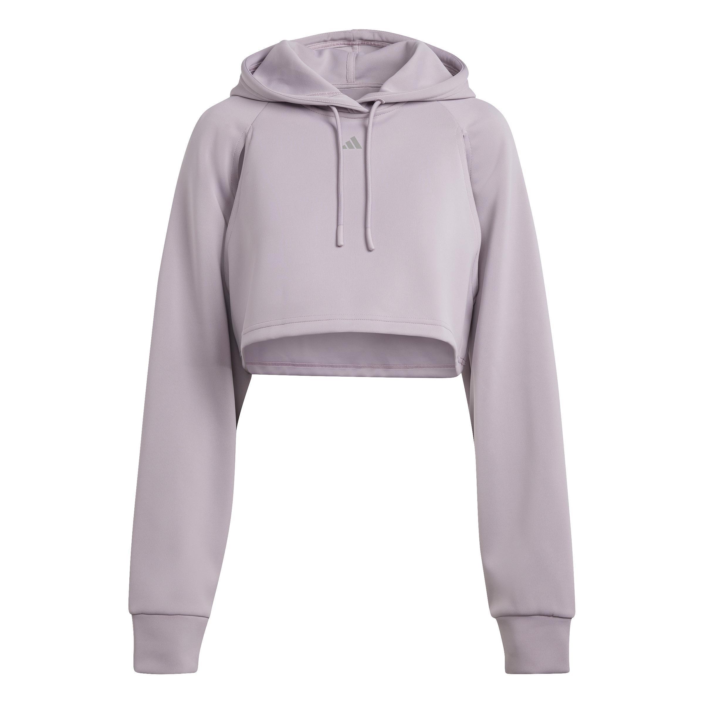 Hiit Aeroready Crop Training Hoodie, Purple, , large image number 1