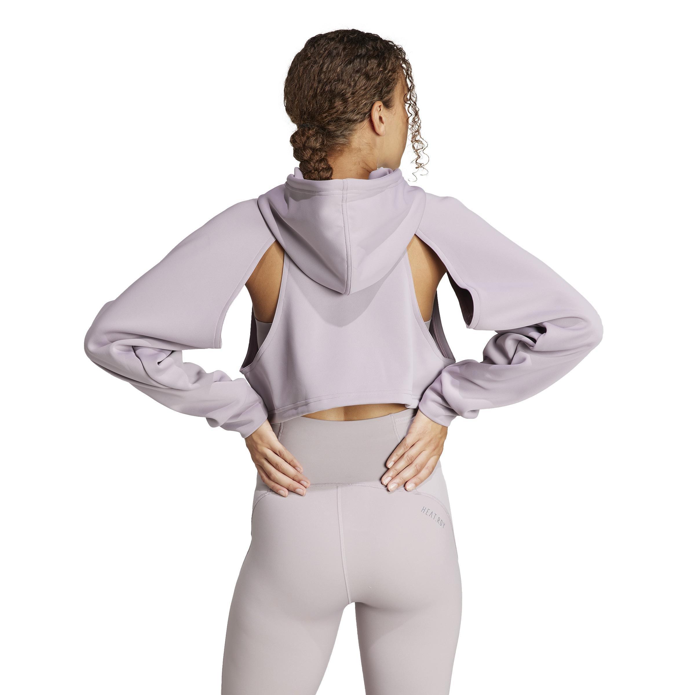 Hiit Aeroready Crop Training Hoodie, Purple, , large image number 2