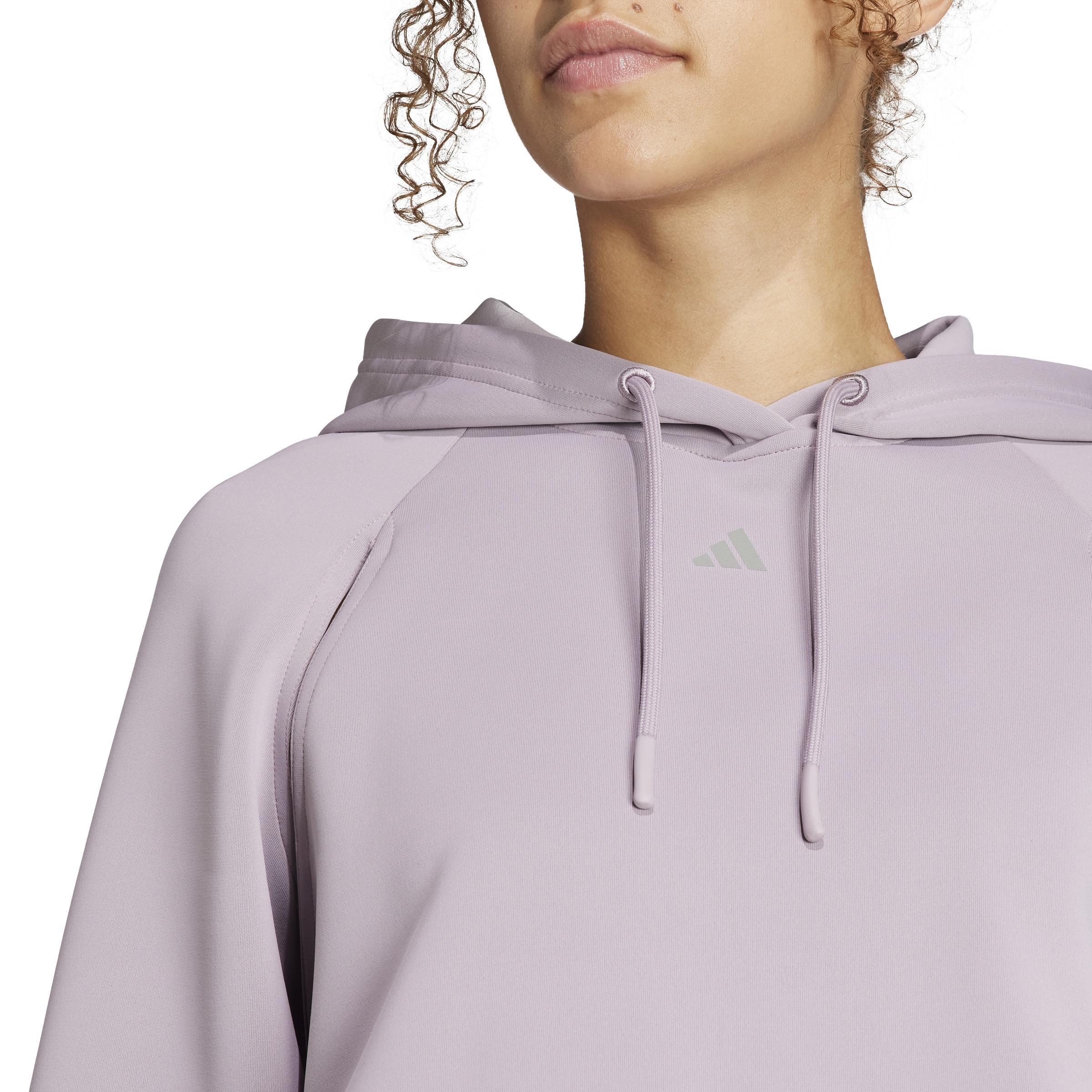 Hiit Aeroready Crop Training Hoodie, Purple, , large image number 4