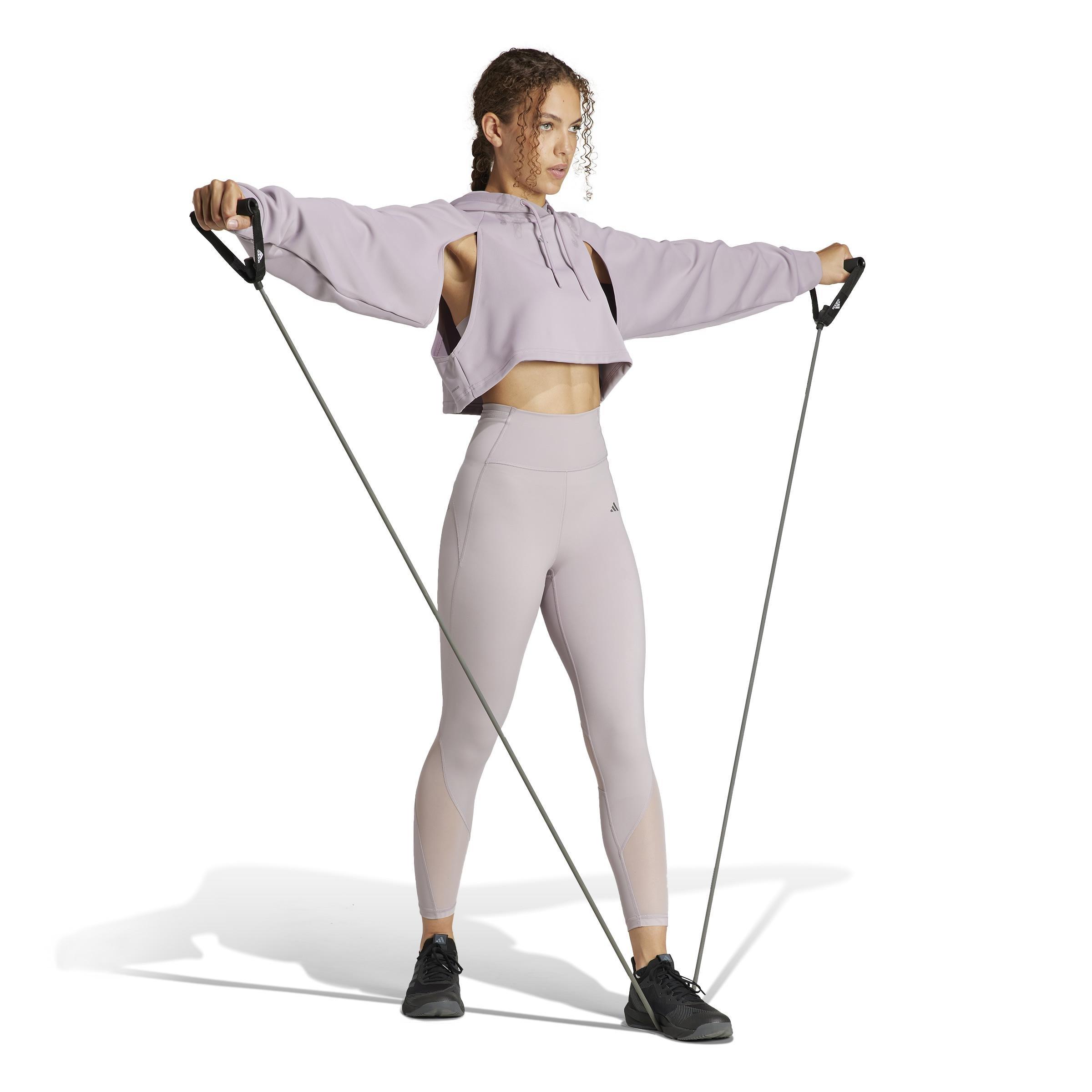 Hiit Aeroready Crop Training Hoodie, Purple, , large image number 9