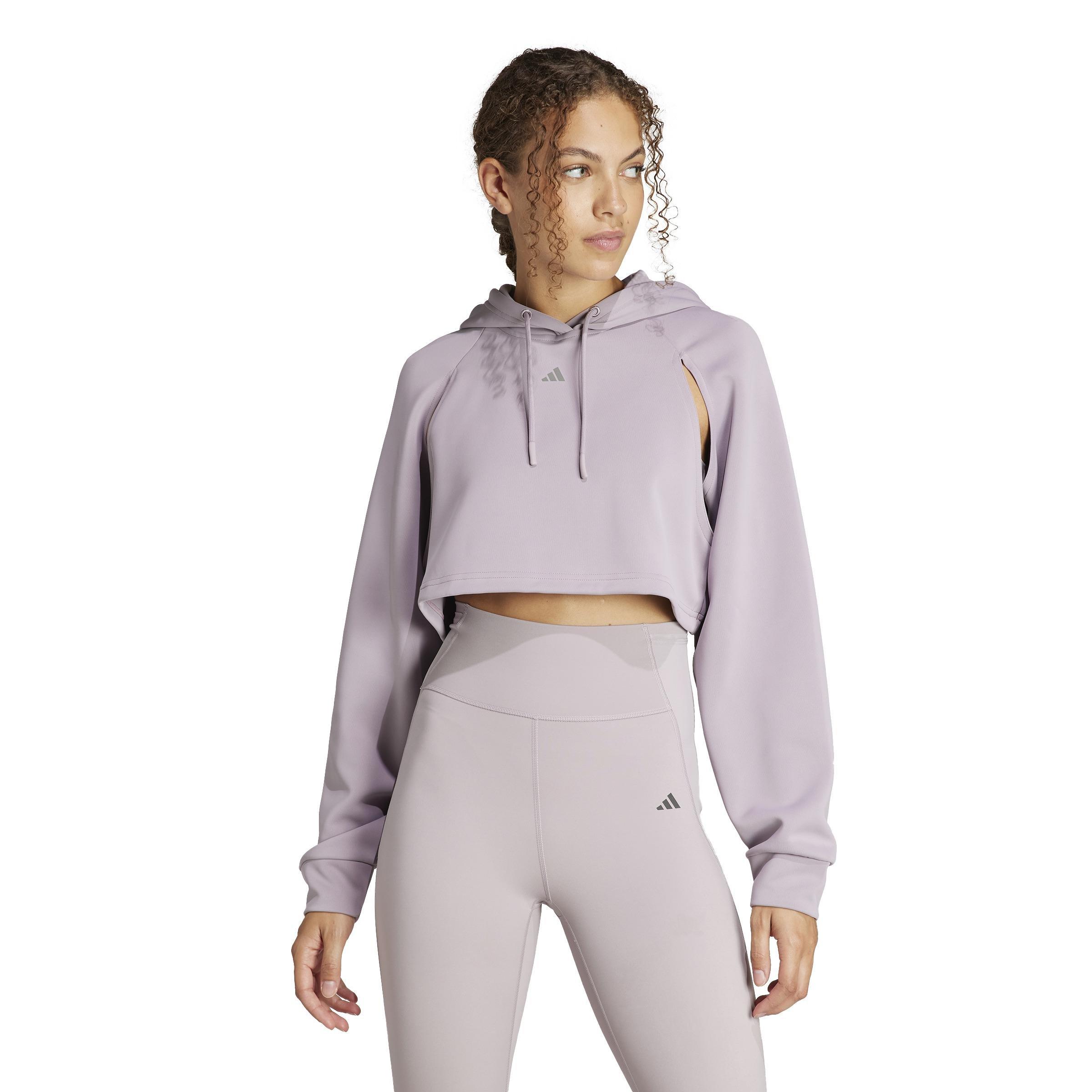 Hiit Aeroready Crop Training Hoodie, Purple, A901_ONE, large image number 11