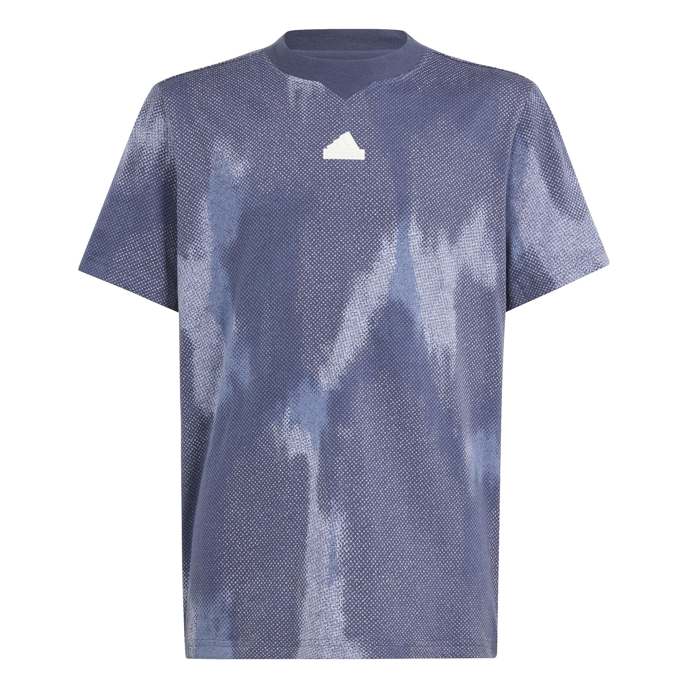 Unisex Kids Future Icons Allover Print T-Shirt, Blue, A901_ONE, large image number 0