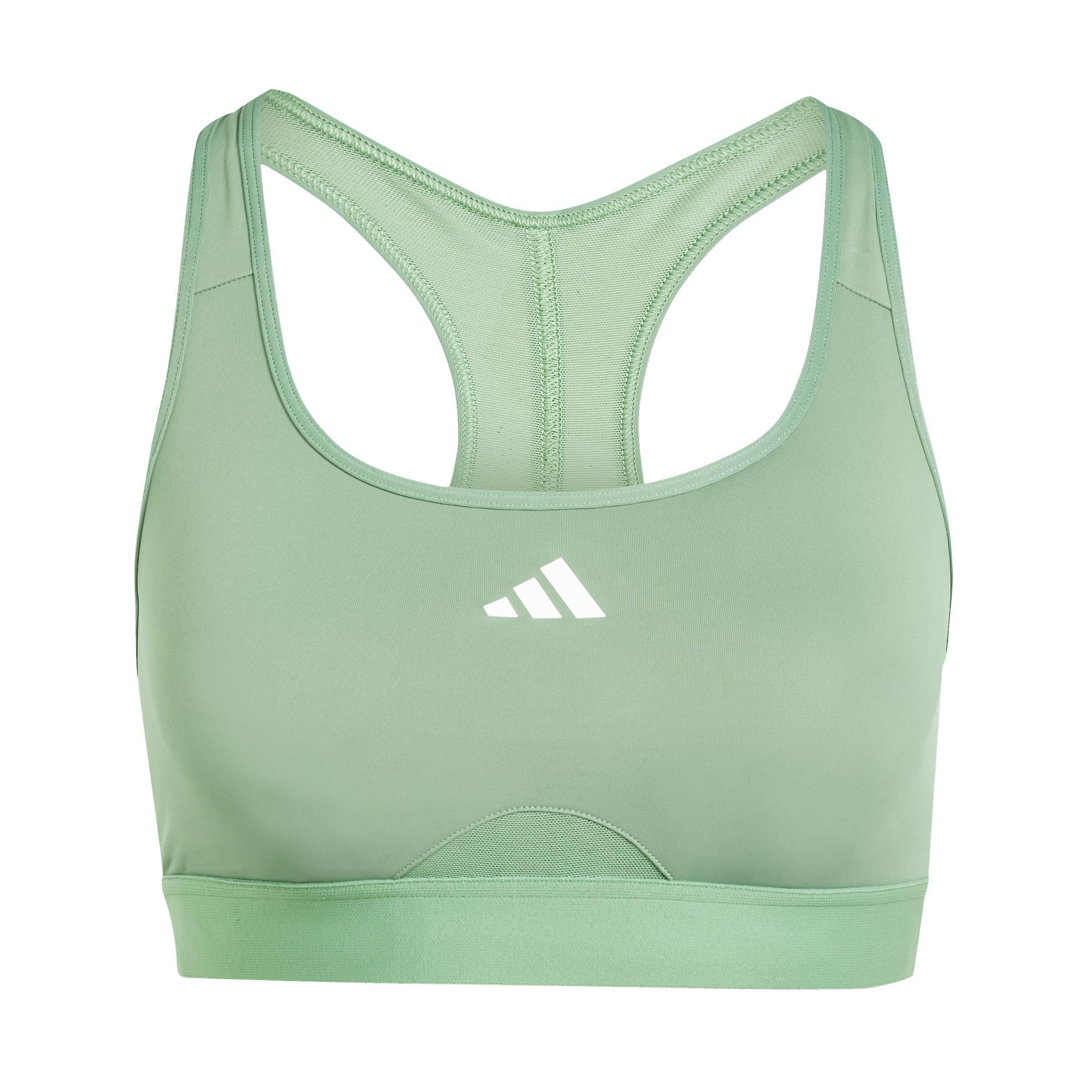 Powerreact Training Medium-Support Bra, Green, A901_ONE, large image number 0