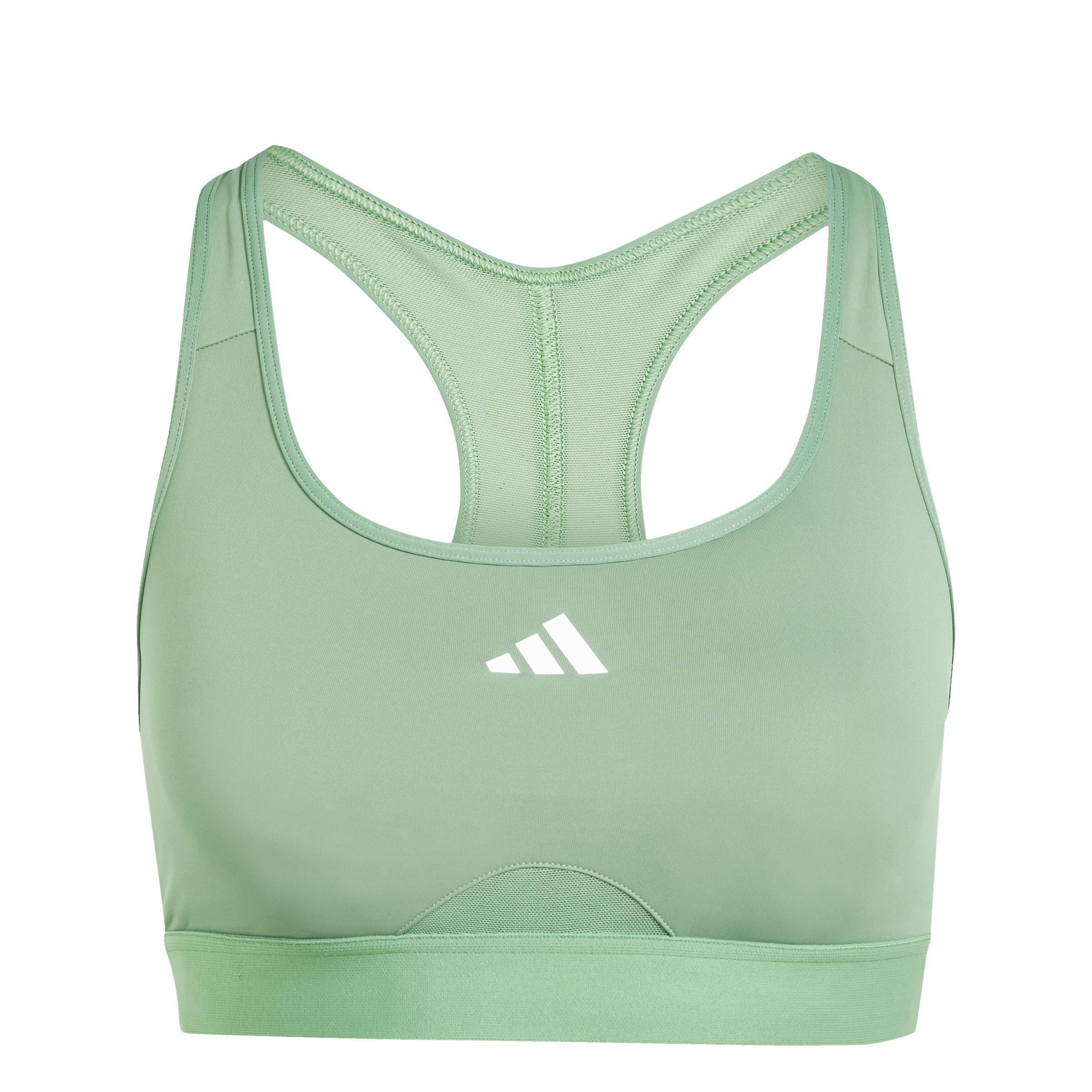 Powerreact Training Medium-Support Bra, Green, A901_ONE, large image number 2