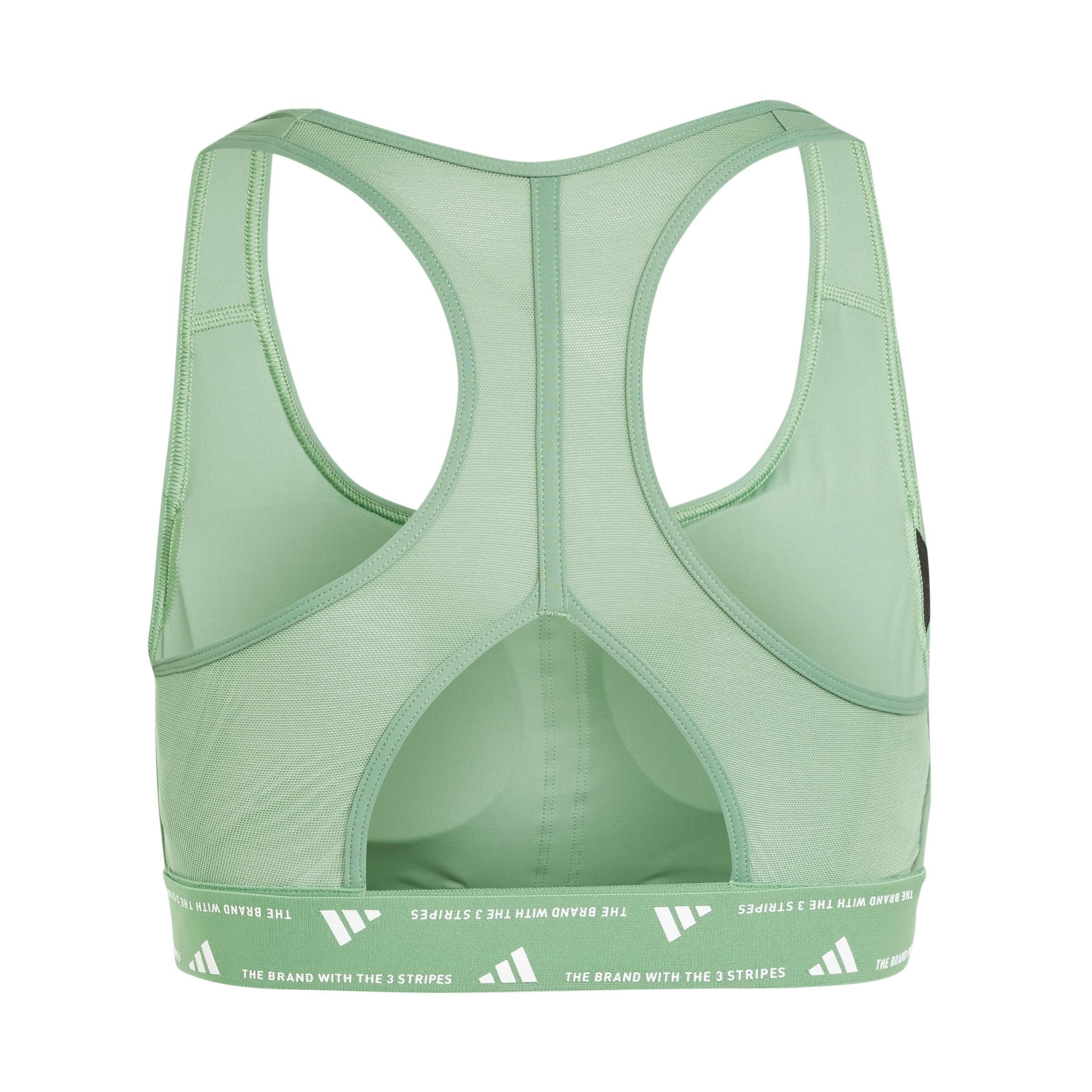 Powerreact Training Medium-Support Bra, Green, A901_ONE, large image number 3