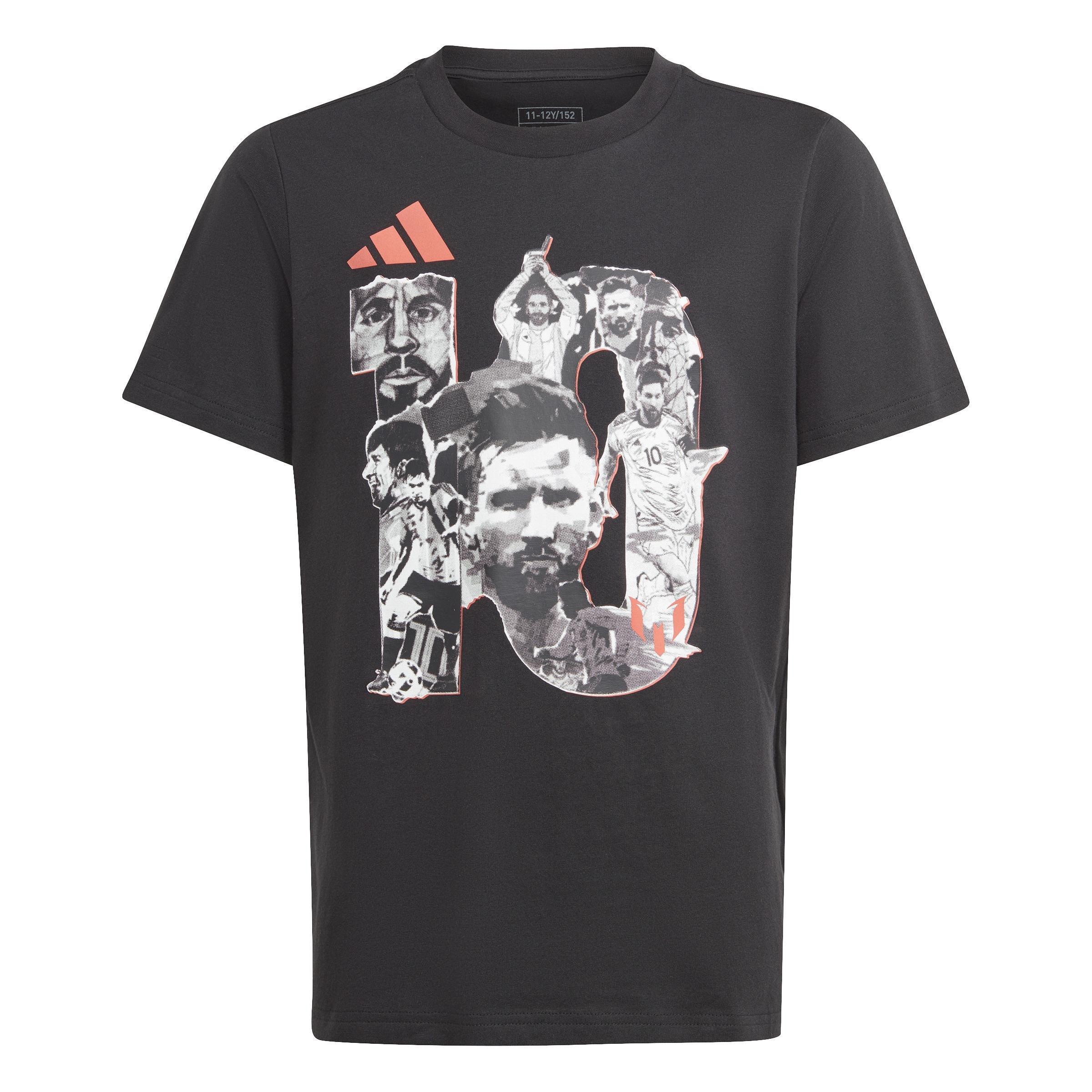 Kids Messi Football Graphic T-Shirt, Black, A901_ONE, large image number 0