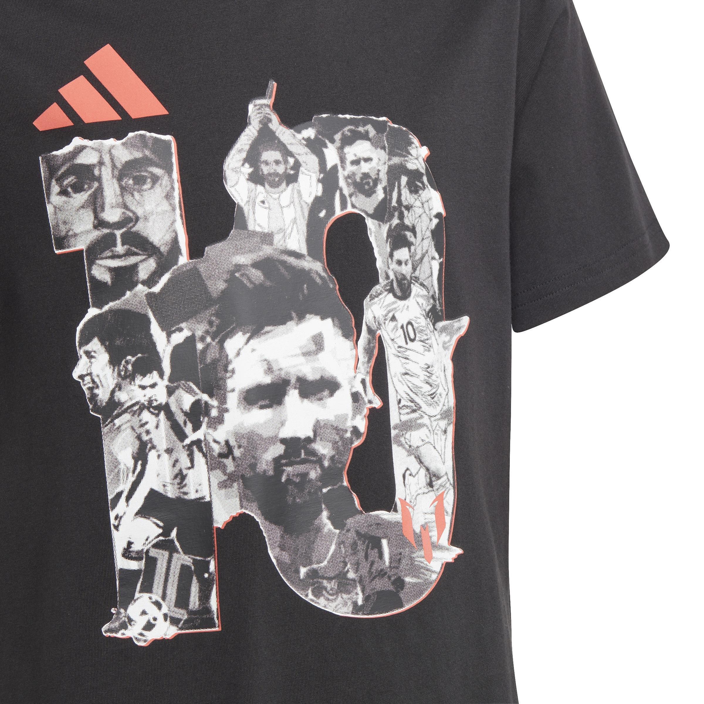 Kids Messi Football Graphic T-Shirt, Black, A901_ONE, large image number 4